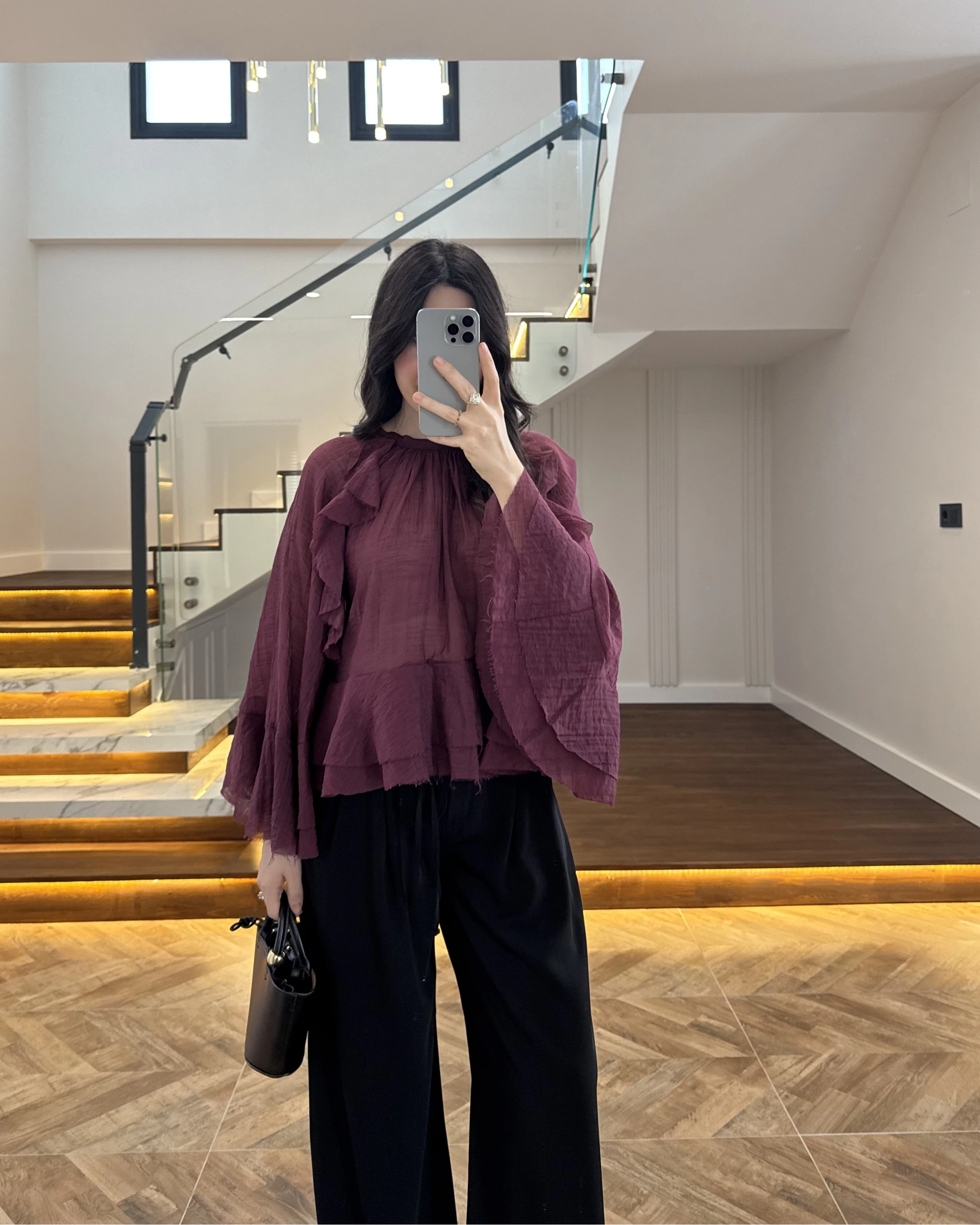 MÜRDÜM KOLLARI FIRFIRLI BLUZ-5009