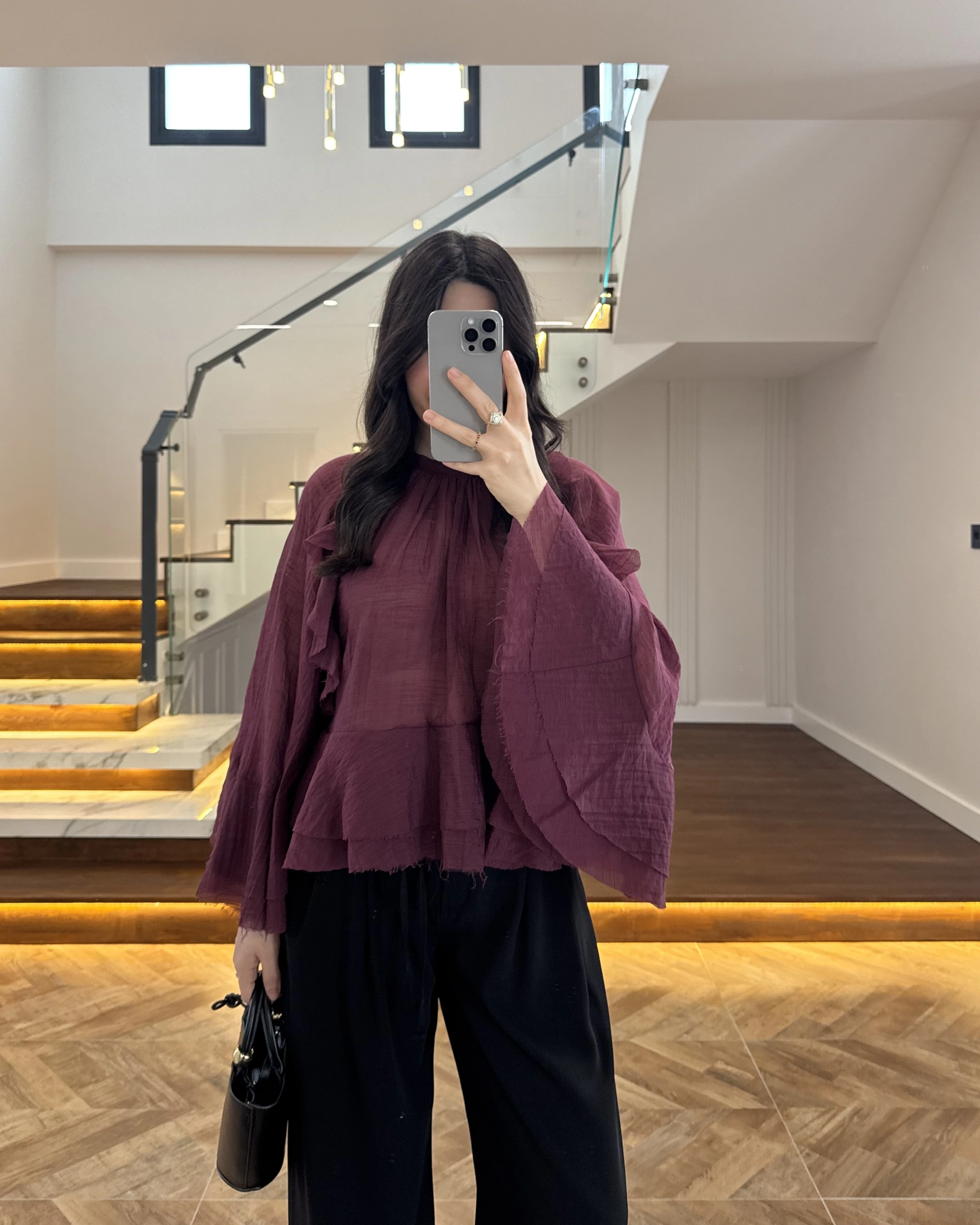 MÜRDÜM KOLLARI FIRFIRLI BLUZ-5009