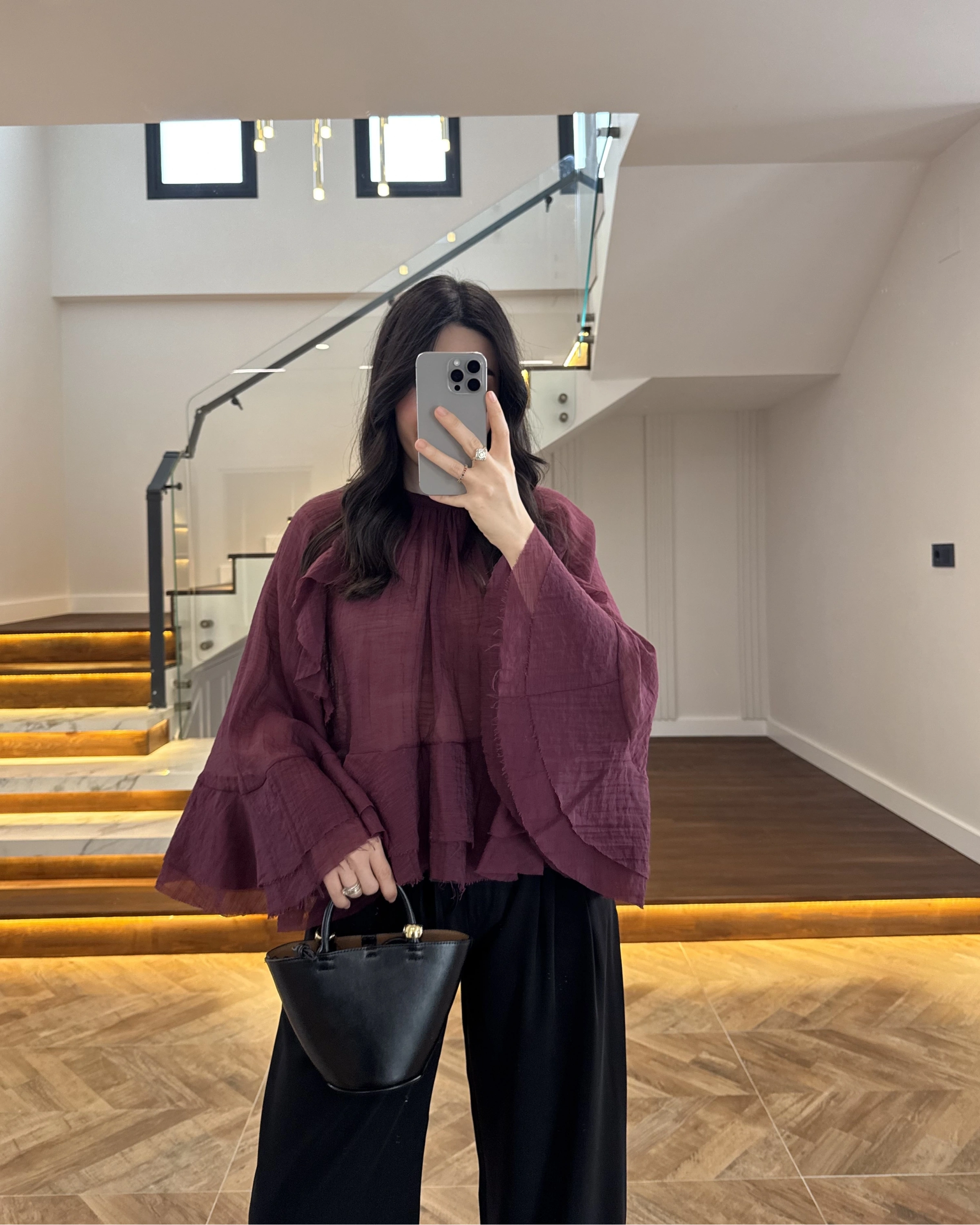 MÜRDÜM KOLLARI FIRFIRLI BLUZ-5009