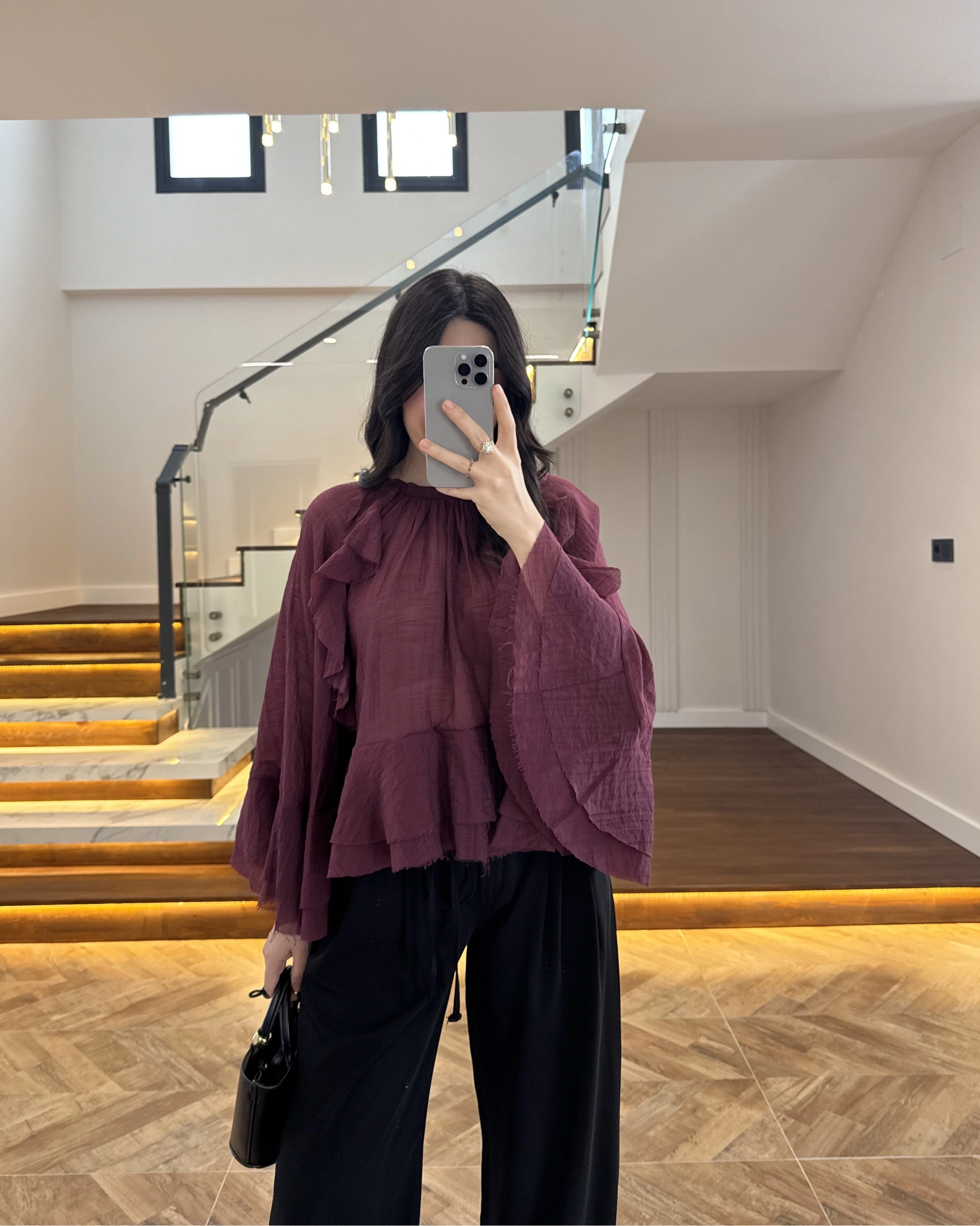 MÜRDÜM KOLLARI FIRFIRLI BLUZ-5009