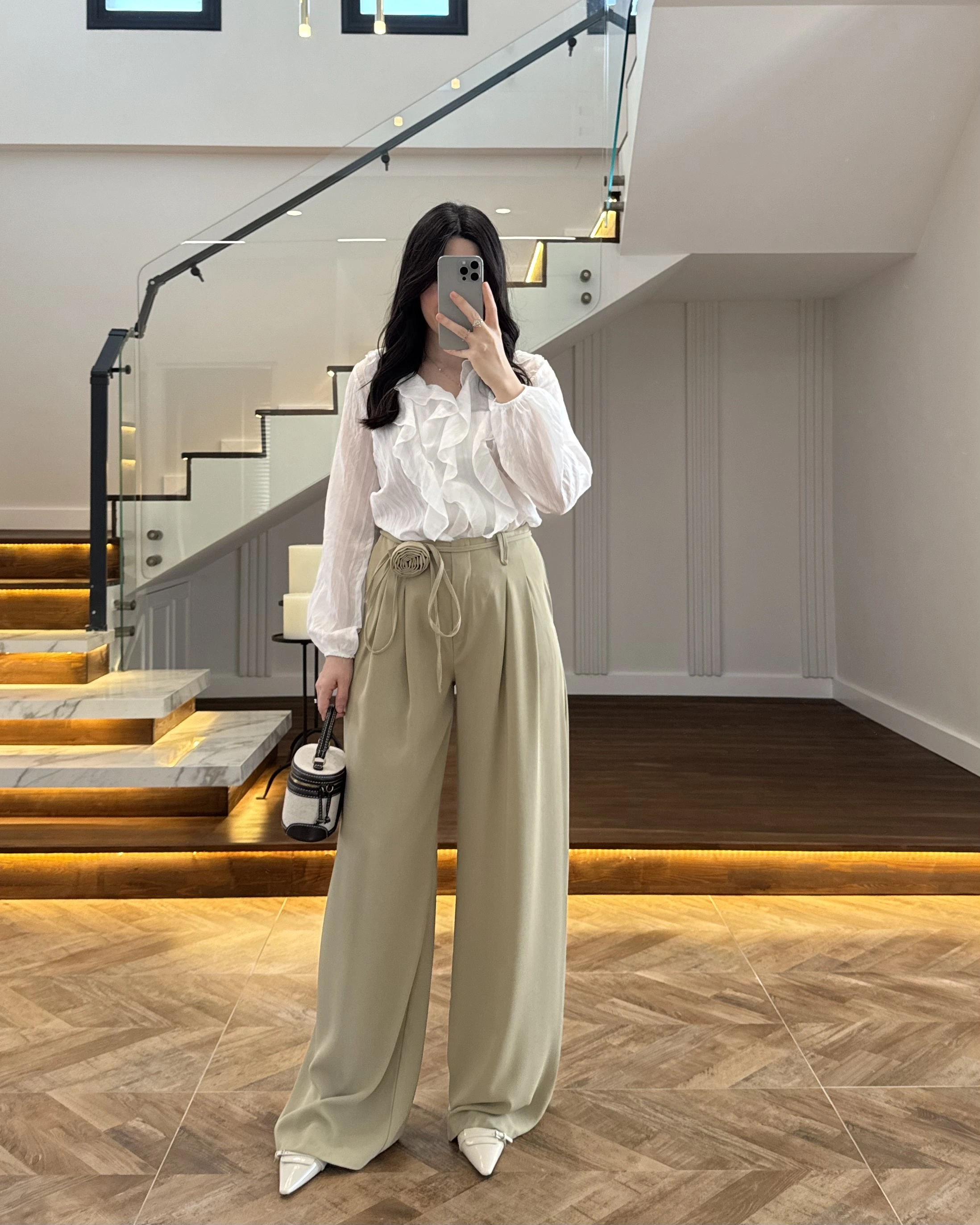 ÇAĞLA GÜL BROŞLU PALAZZO PANTOLON-3902