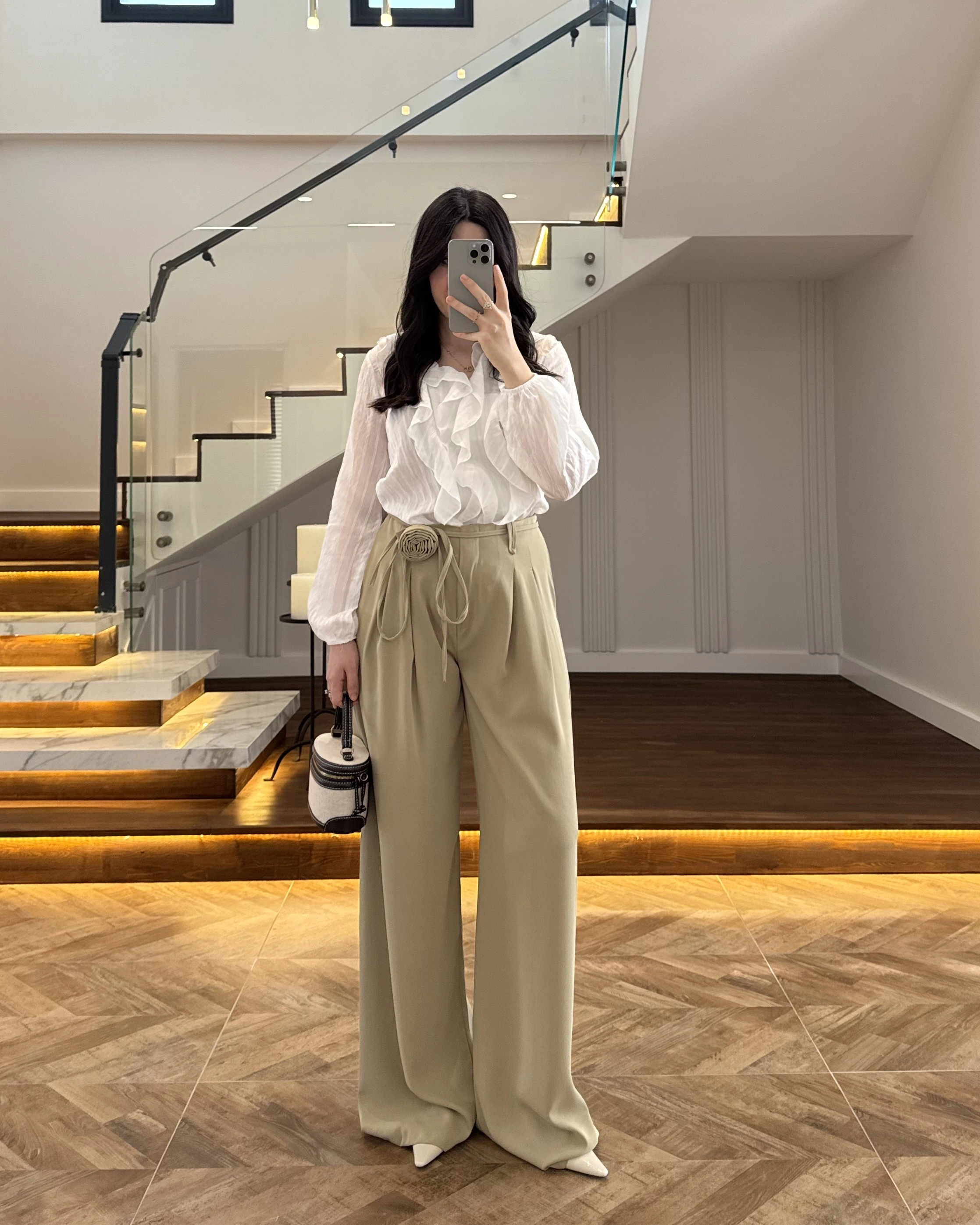 ÇAĞLA GÜL BROŞLU PALAZZO PANTOLON-3902