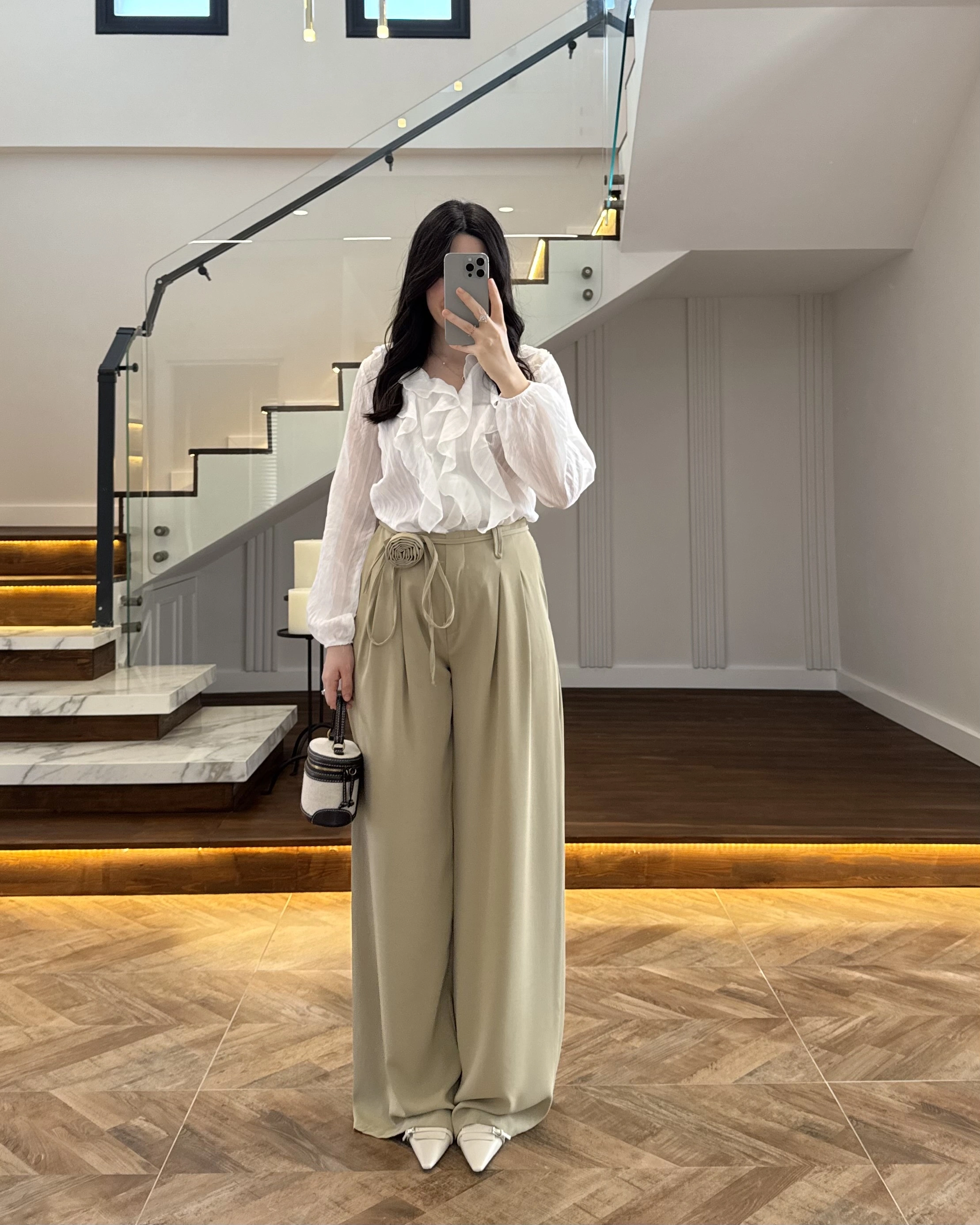 ÇAĞLA GÜL BROŞLU PALAZZO PANTOLON-3902