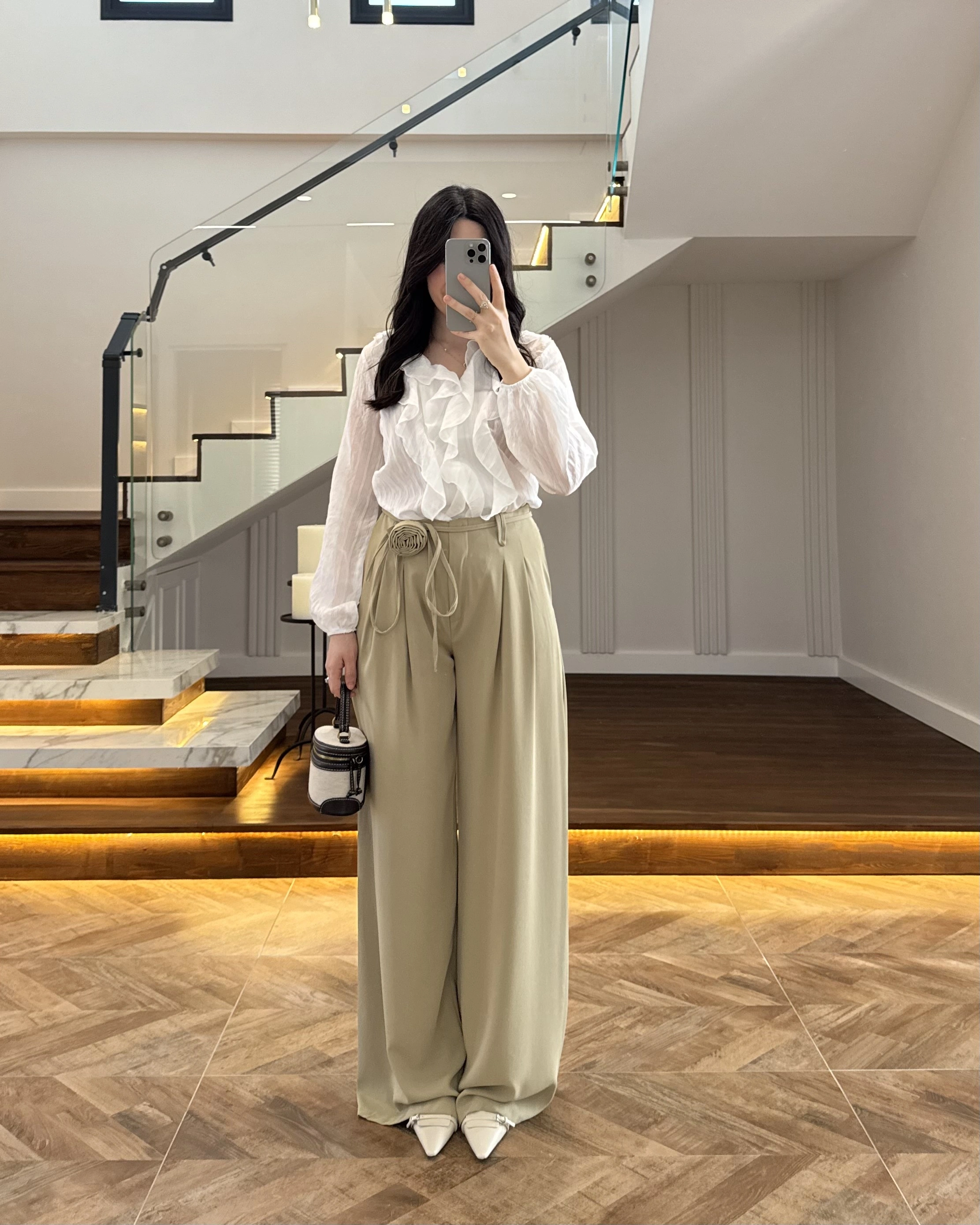 ÇAĞLA GÜL BROŞLU PALAZZO PANTOLON-3902