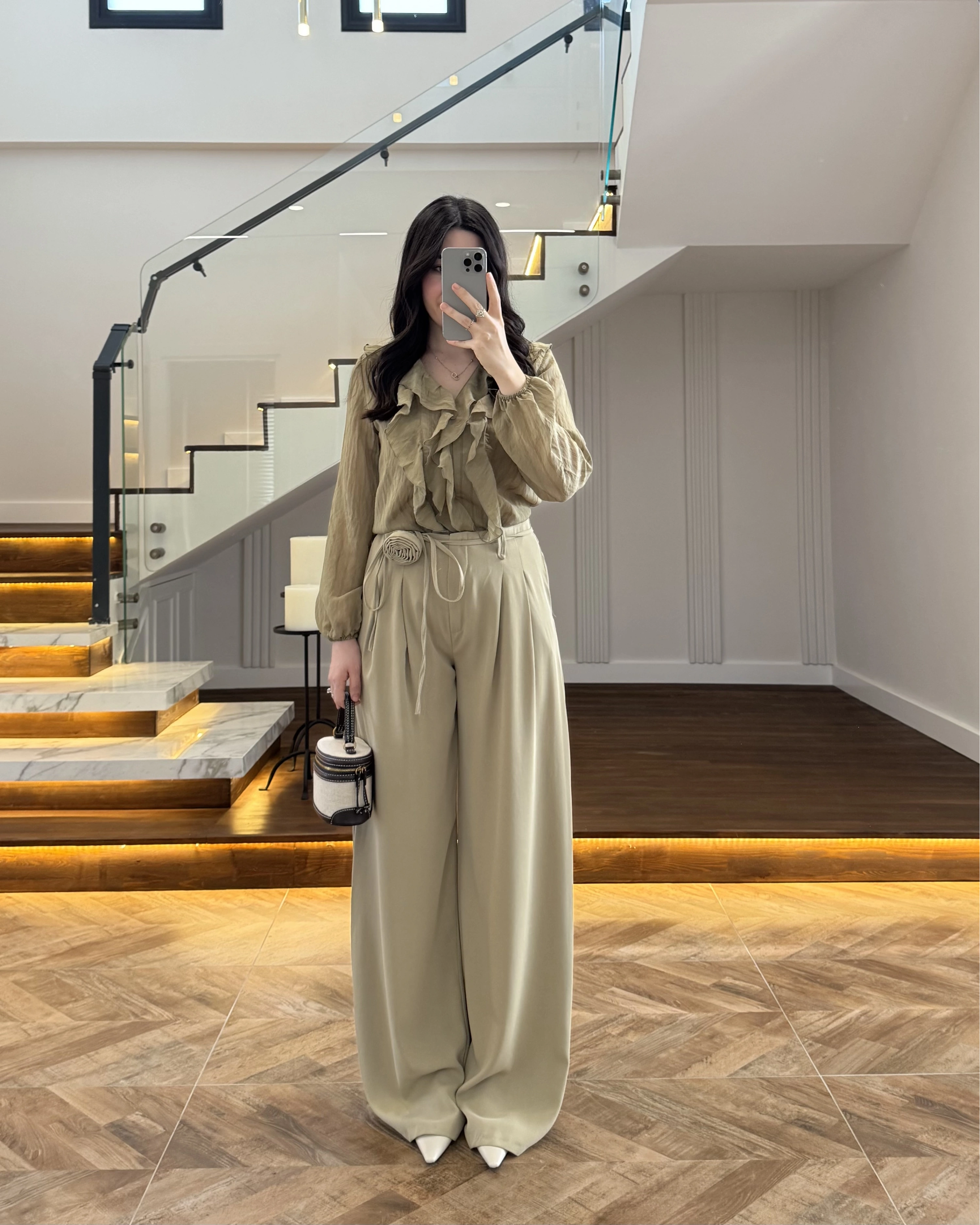 ÇAĞLA GÜL BROŞLU PALAZZO PANTOLON-3902