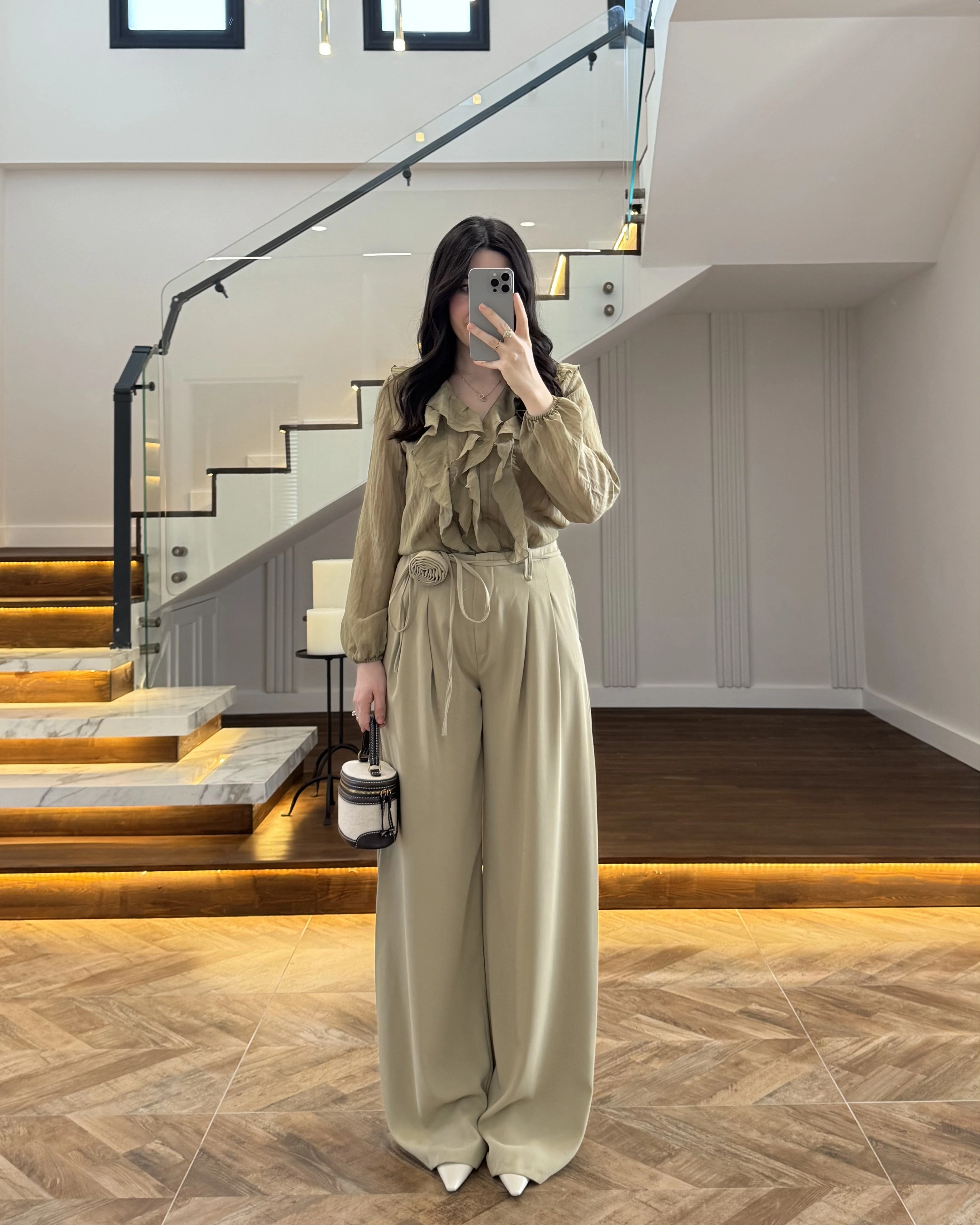 ÇAĞLA GÜL BROŞLU PALAZZO PANTOLON-3902