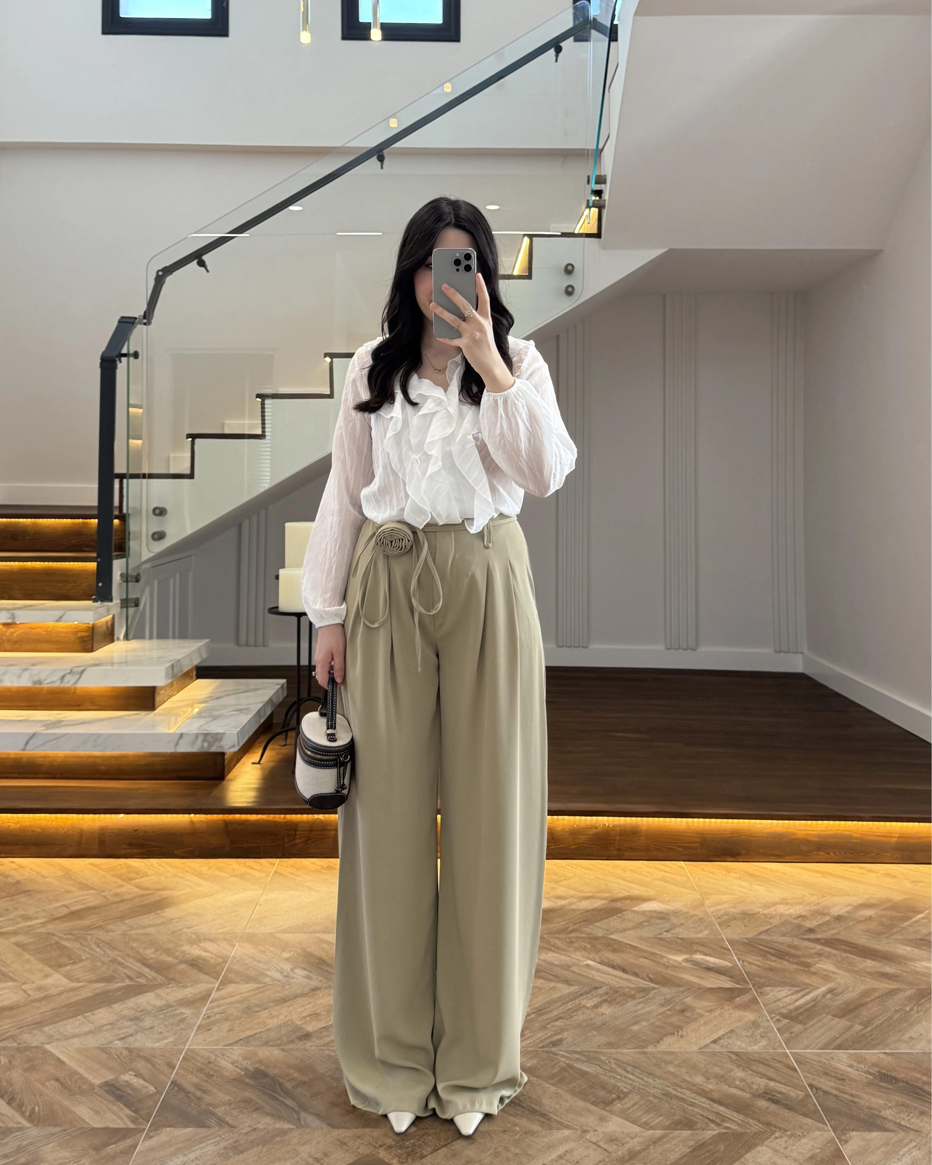 ÇAĞLA GÜL BROŞLU PALAZZO PANTOLON-3902