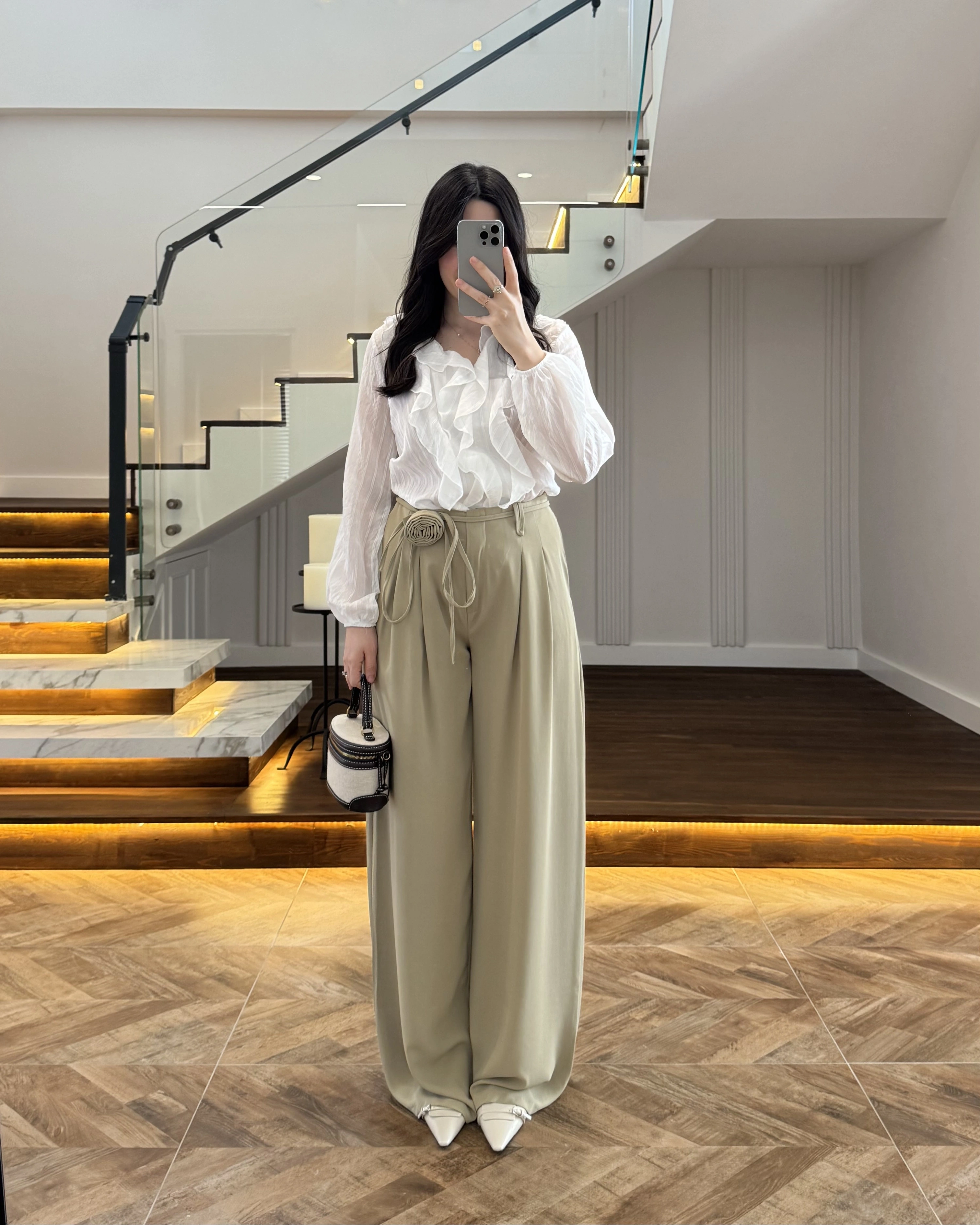 ÇAĞLA GÜL BROŞLU PALAZZO PANTOLON-3902