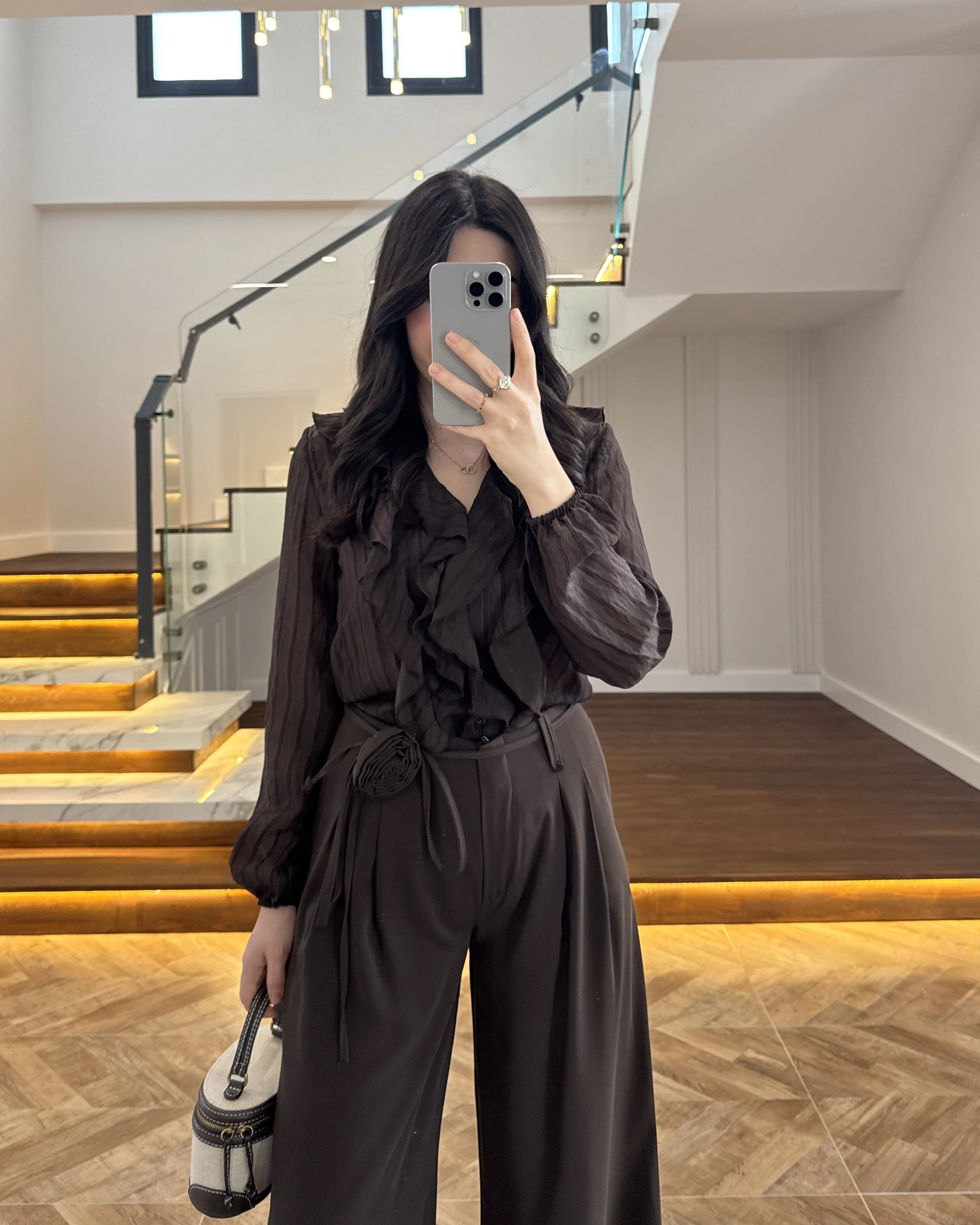 KAHVE FIRFIRLI GÖMLEK-2193