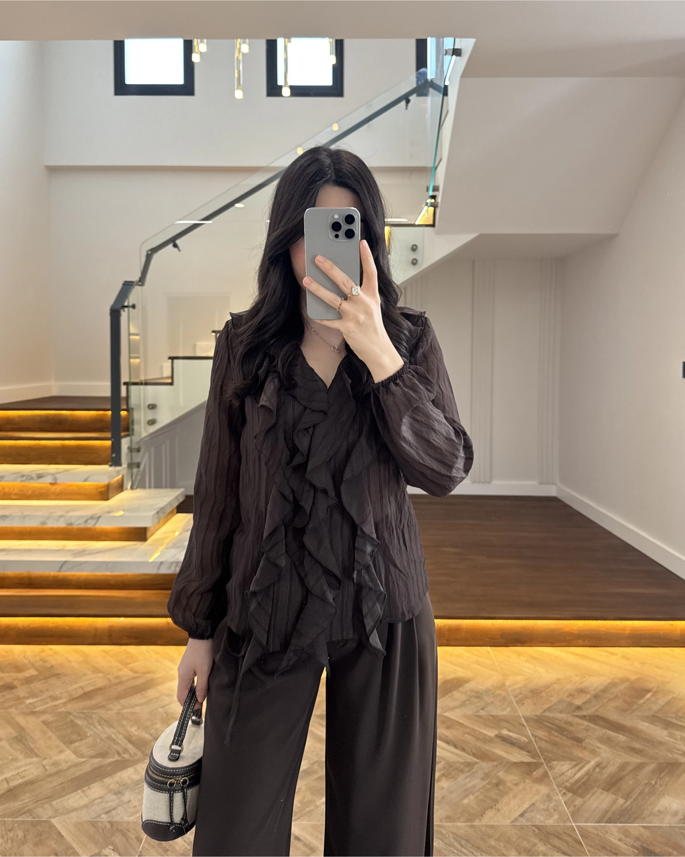 KAHVE FIRFIRLI GÖMLEK-2193