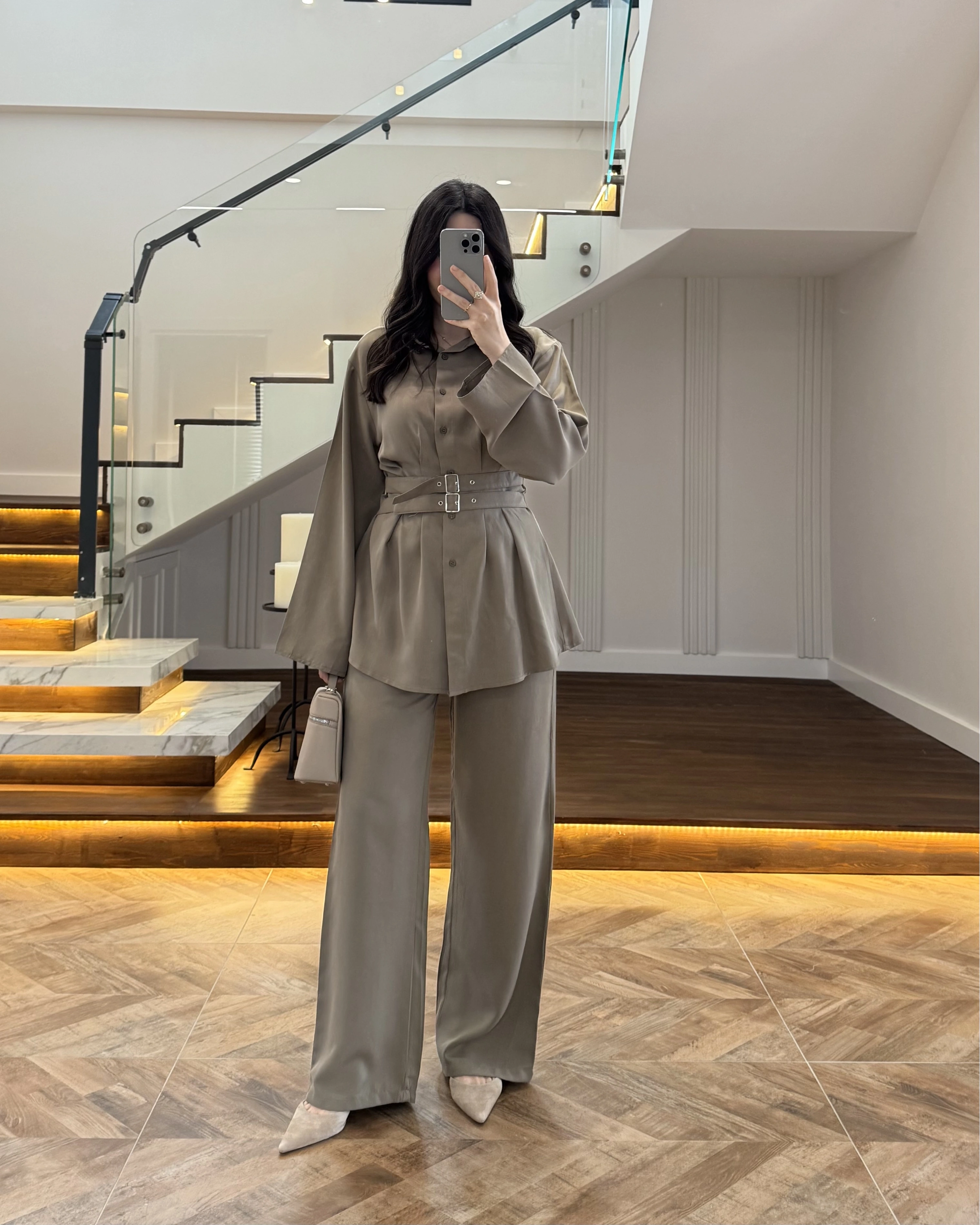 HAKİ KEMERLİ PİLELİ TAKIM-8937