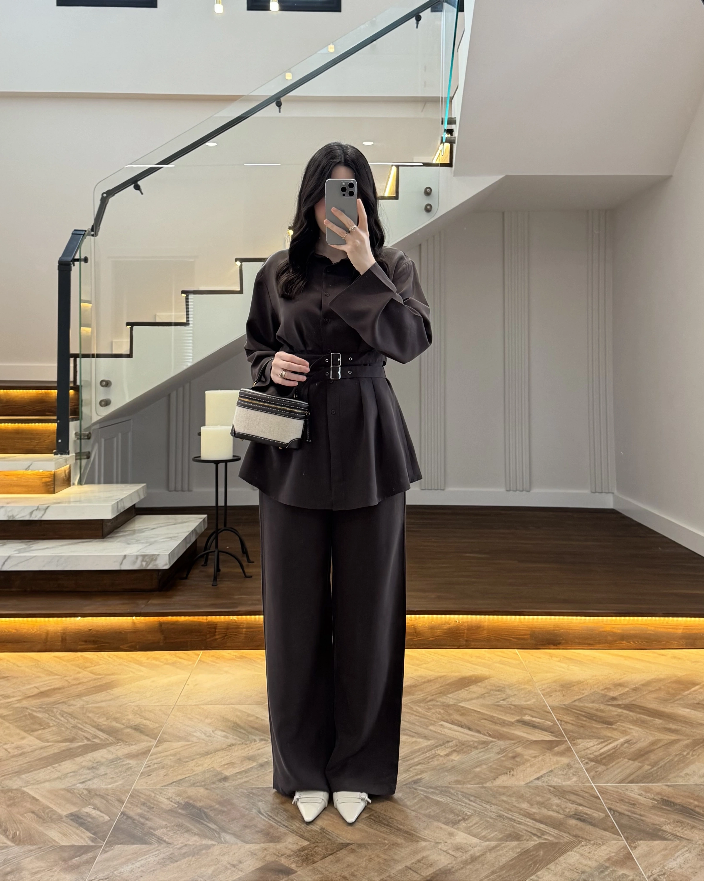 KAHVE KEMERLİ PİLELİ TAKIM-8937