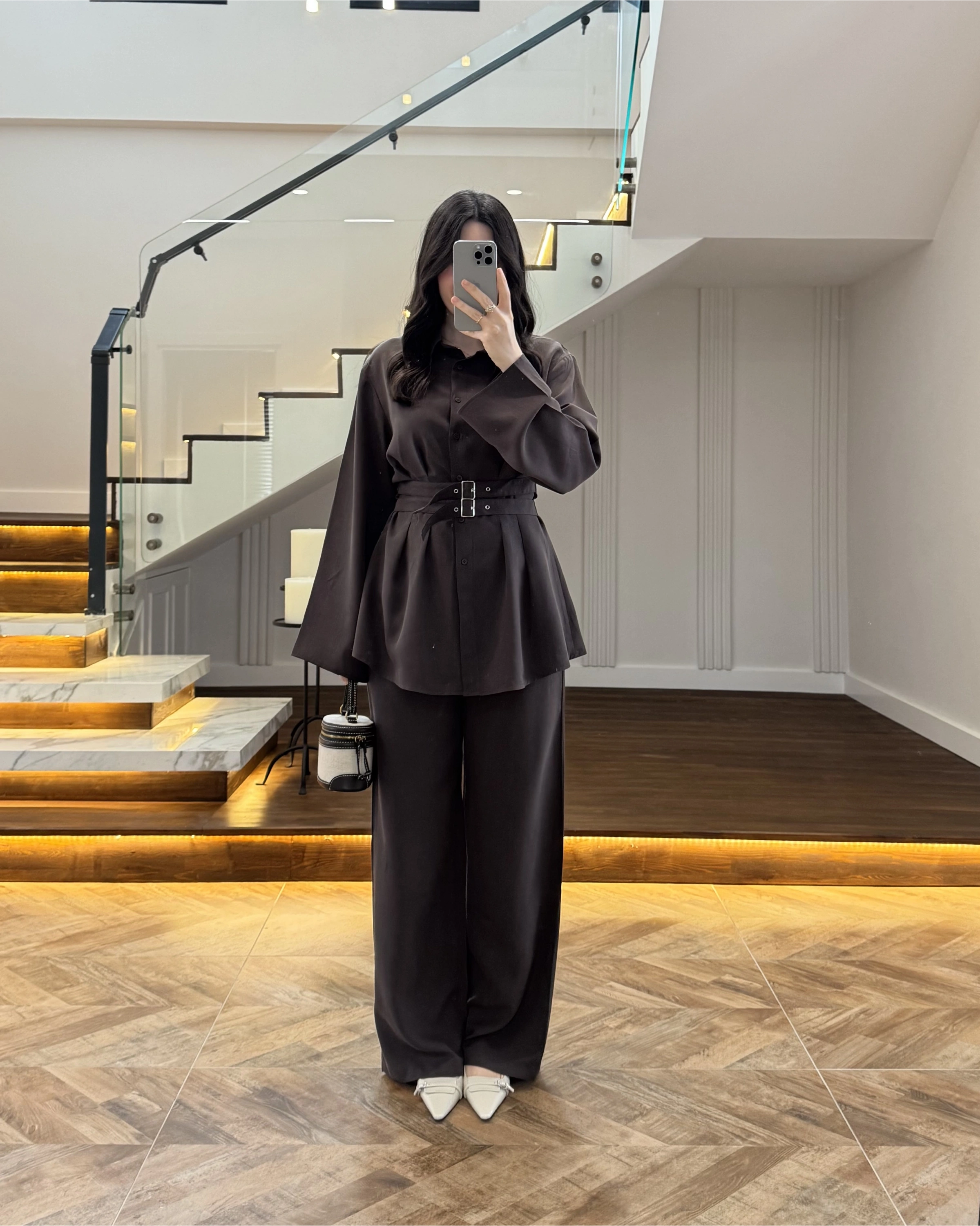 KAHVE KEMERLİ PİLELİ TAKIM-8937