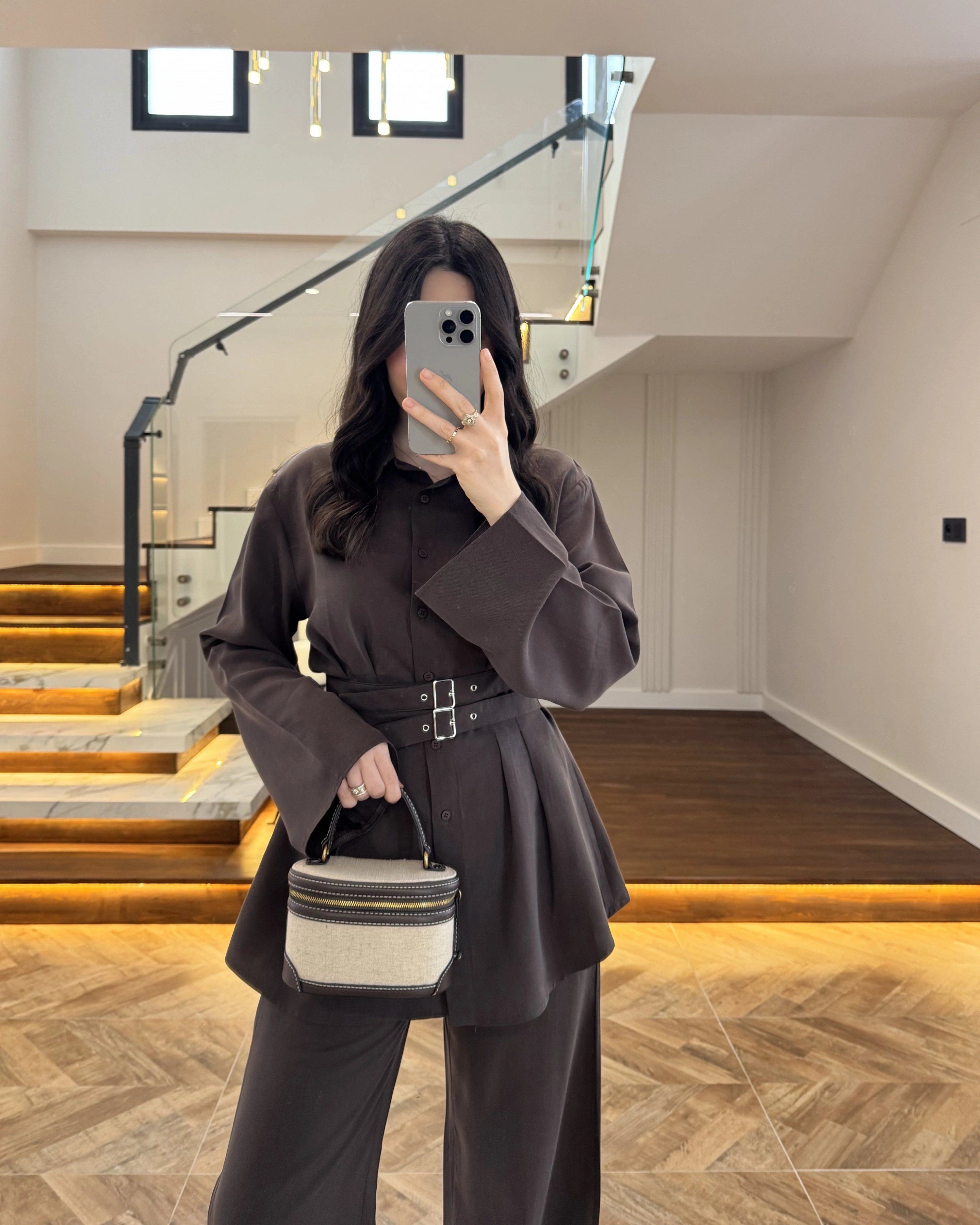 KAHVE KEMERLİ PİLELİ TAKIM-8937