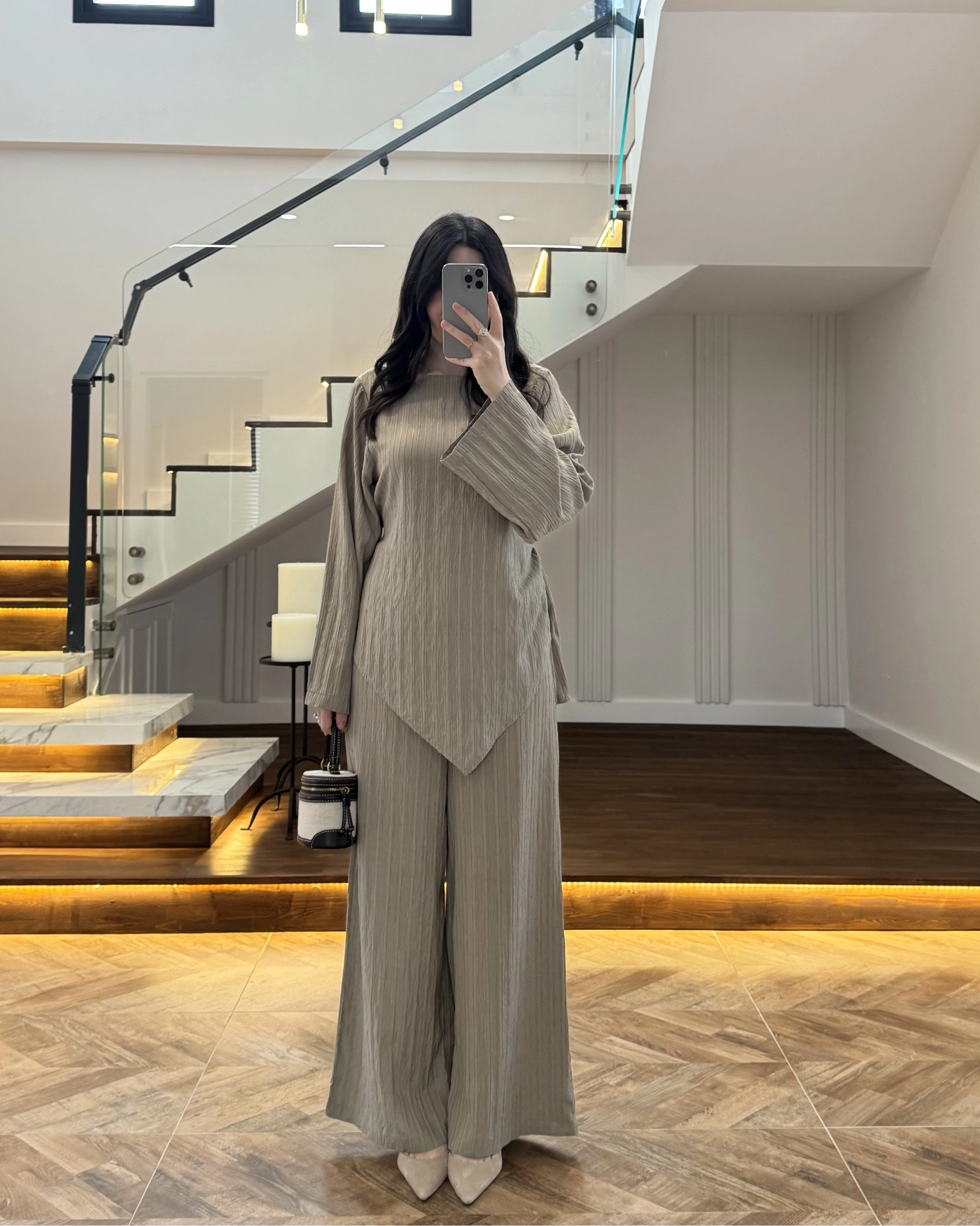 HAKİ ASİMETRİK ÇİZGİLİ TAKIM-256046