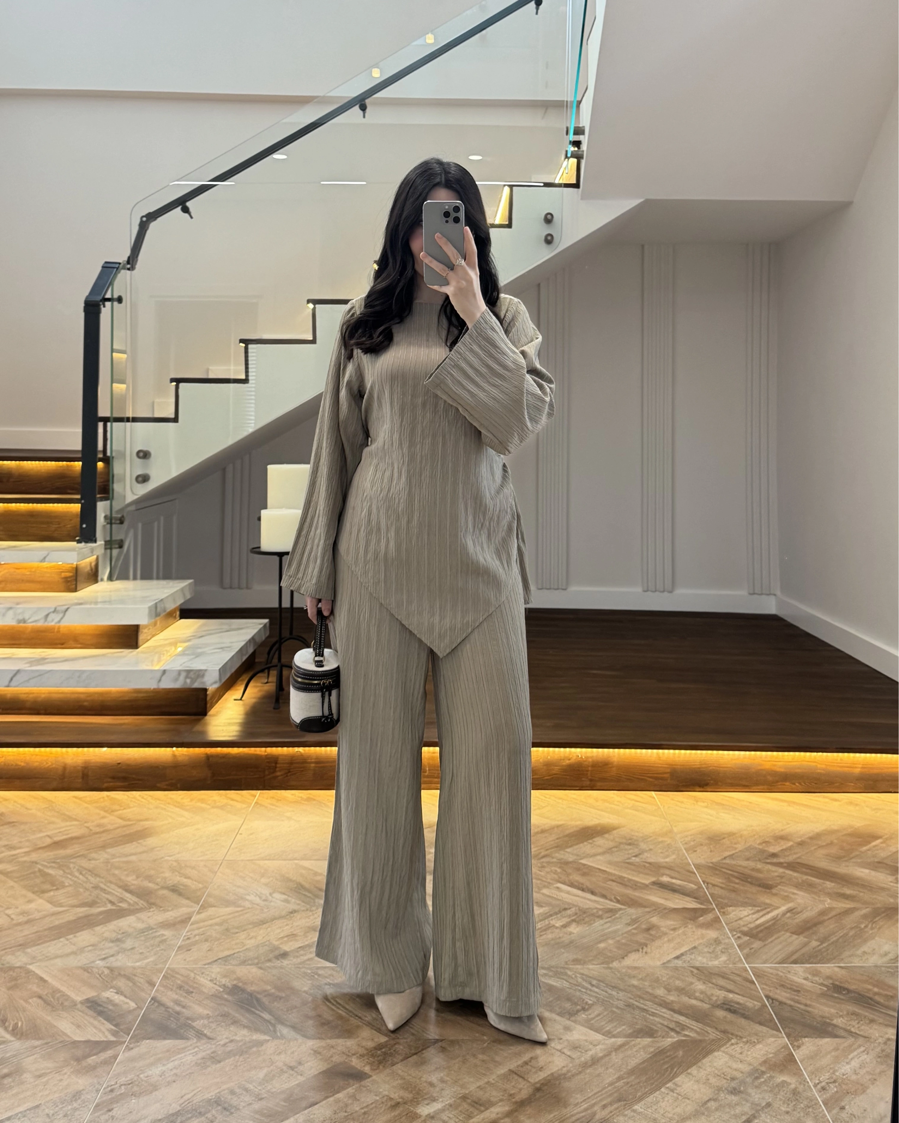 HAKİ ASİMETRİK ÇİZGİLİ TAKIM-256046