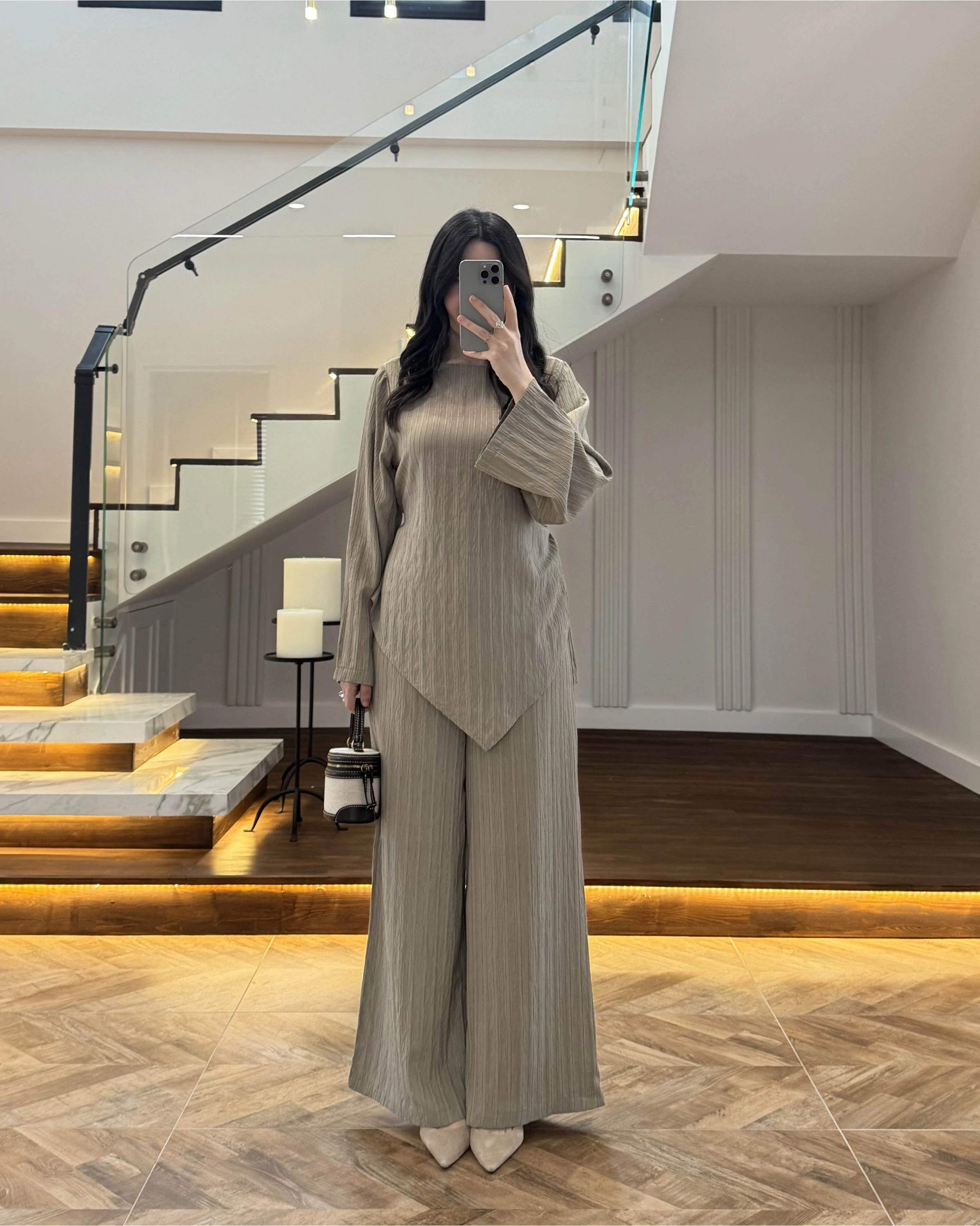 HAKİ ASİMETRİK ÇİZGİLİ TAKIM-256046