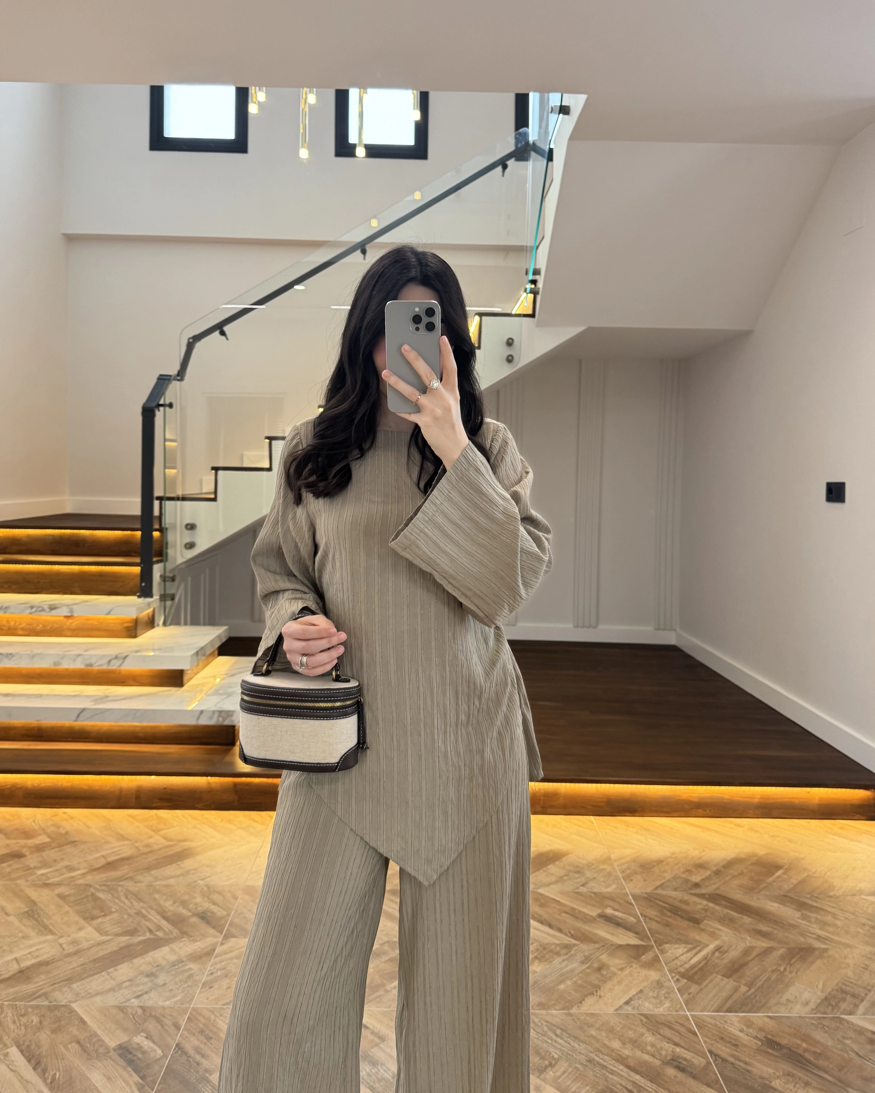 HAKİ ASİMETRİK ÇİZGİLİ TAKIM-256046