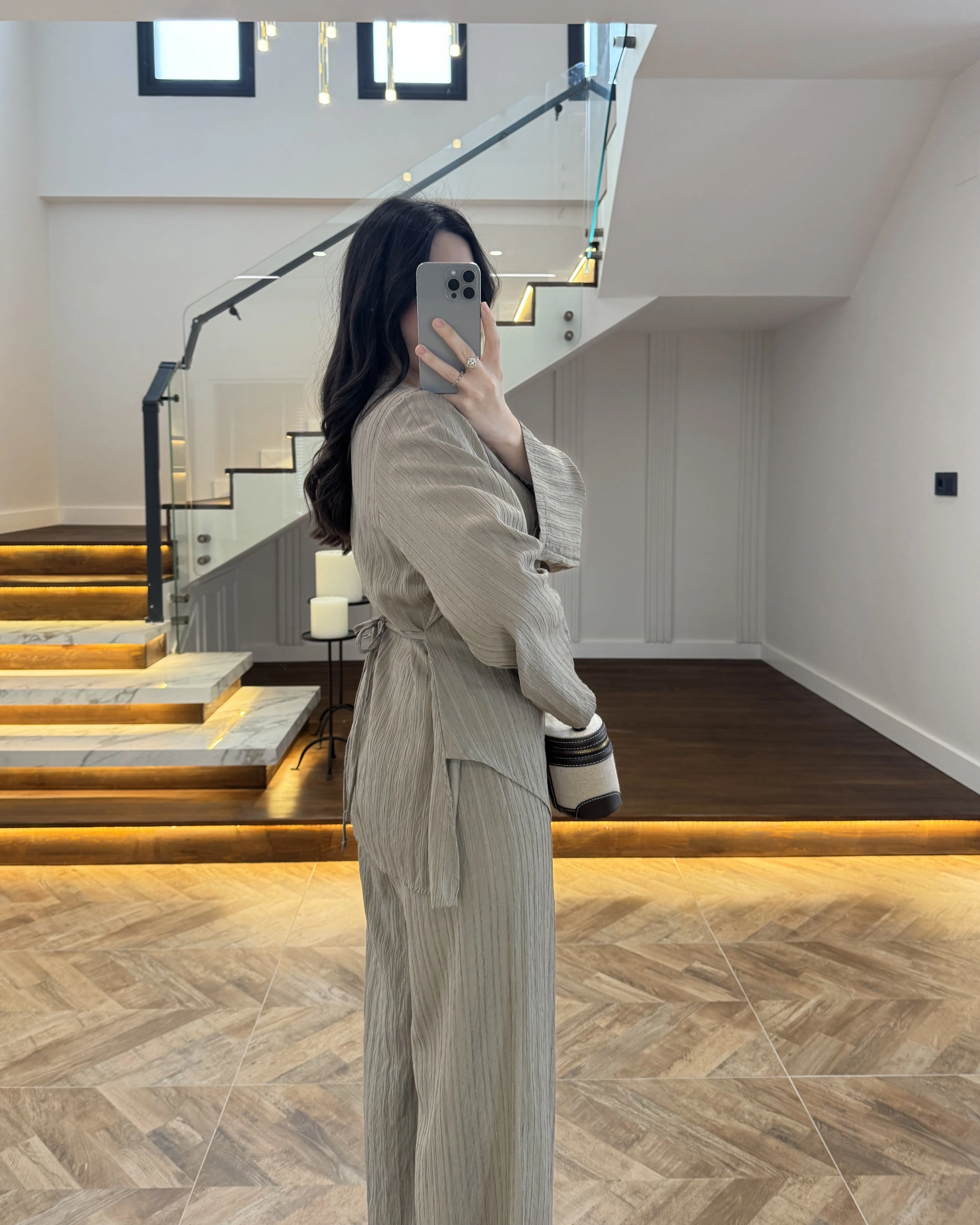 HAKİ ASİMETRİK ÇİZGİLİ TAKIM-256046