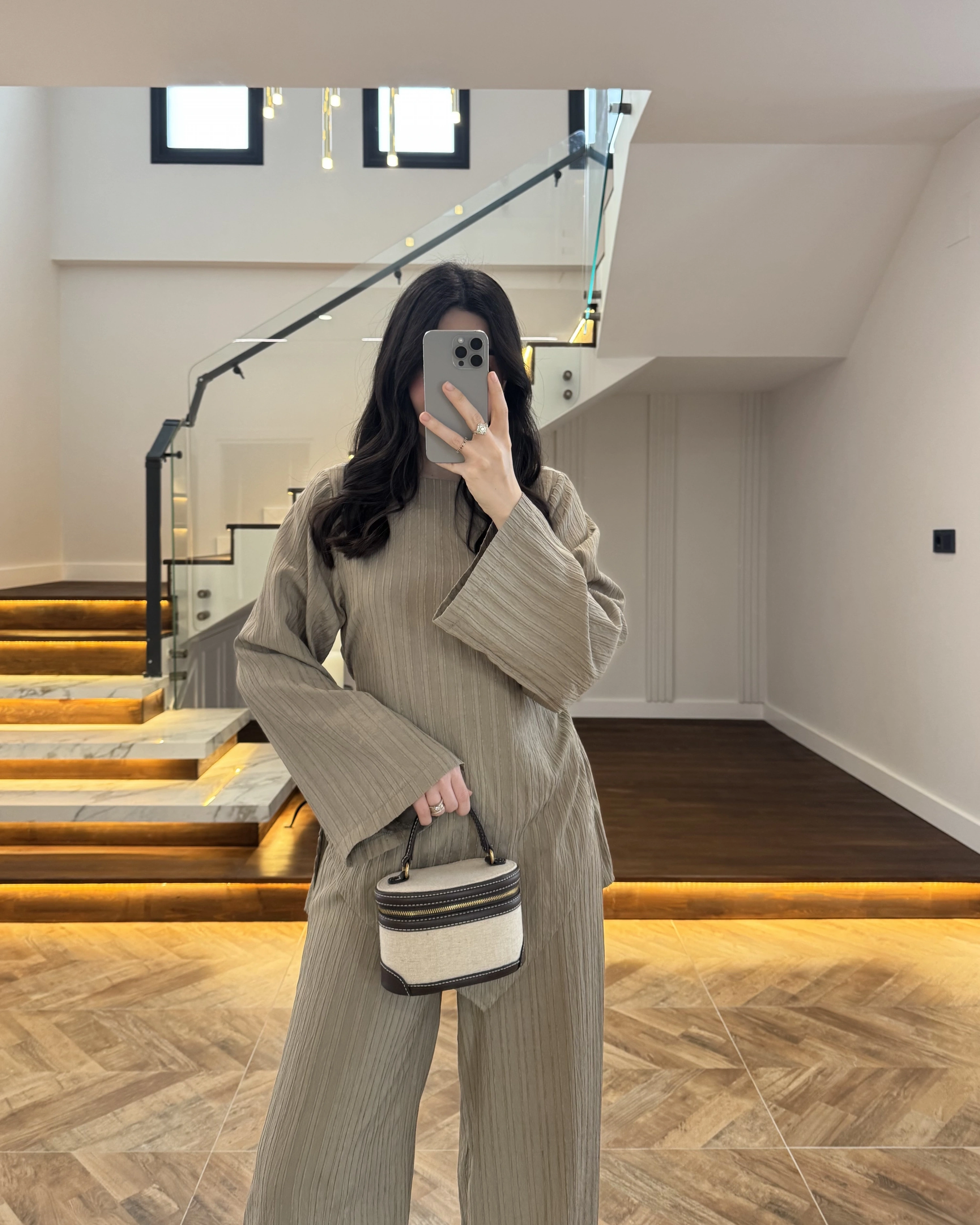 HAKİ ASİMETRİK ÇİZGİLİ TAKIM-256046