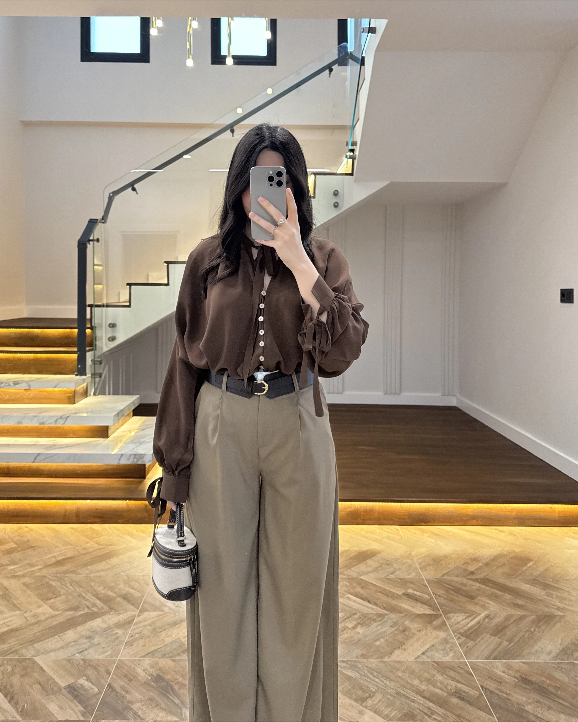 HAKİ POLİVİSKON KEMERLİ PANTOLON- 51304