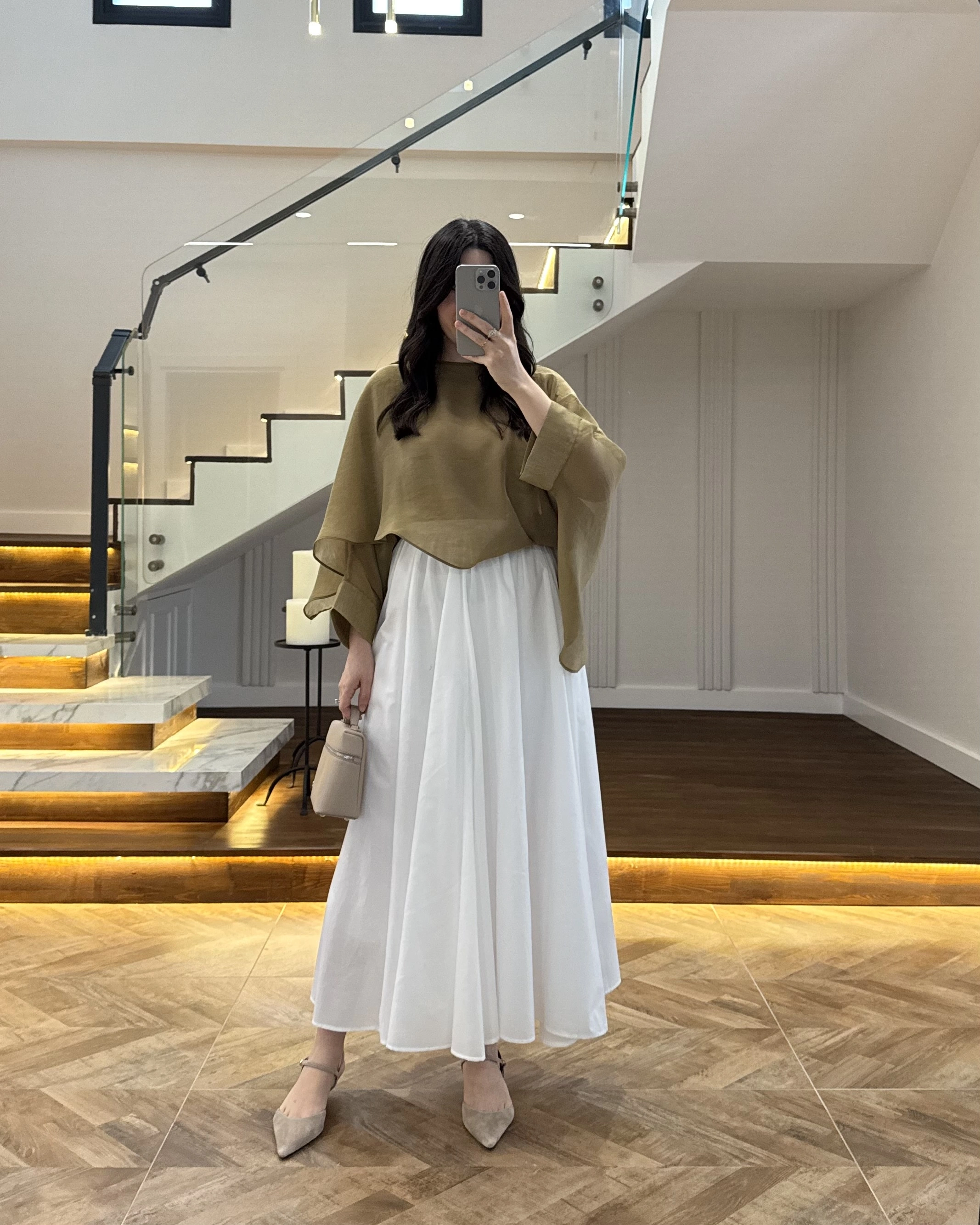 OLİVE UÇUŞAN PELERİN BLUZ -5026