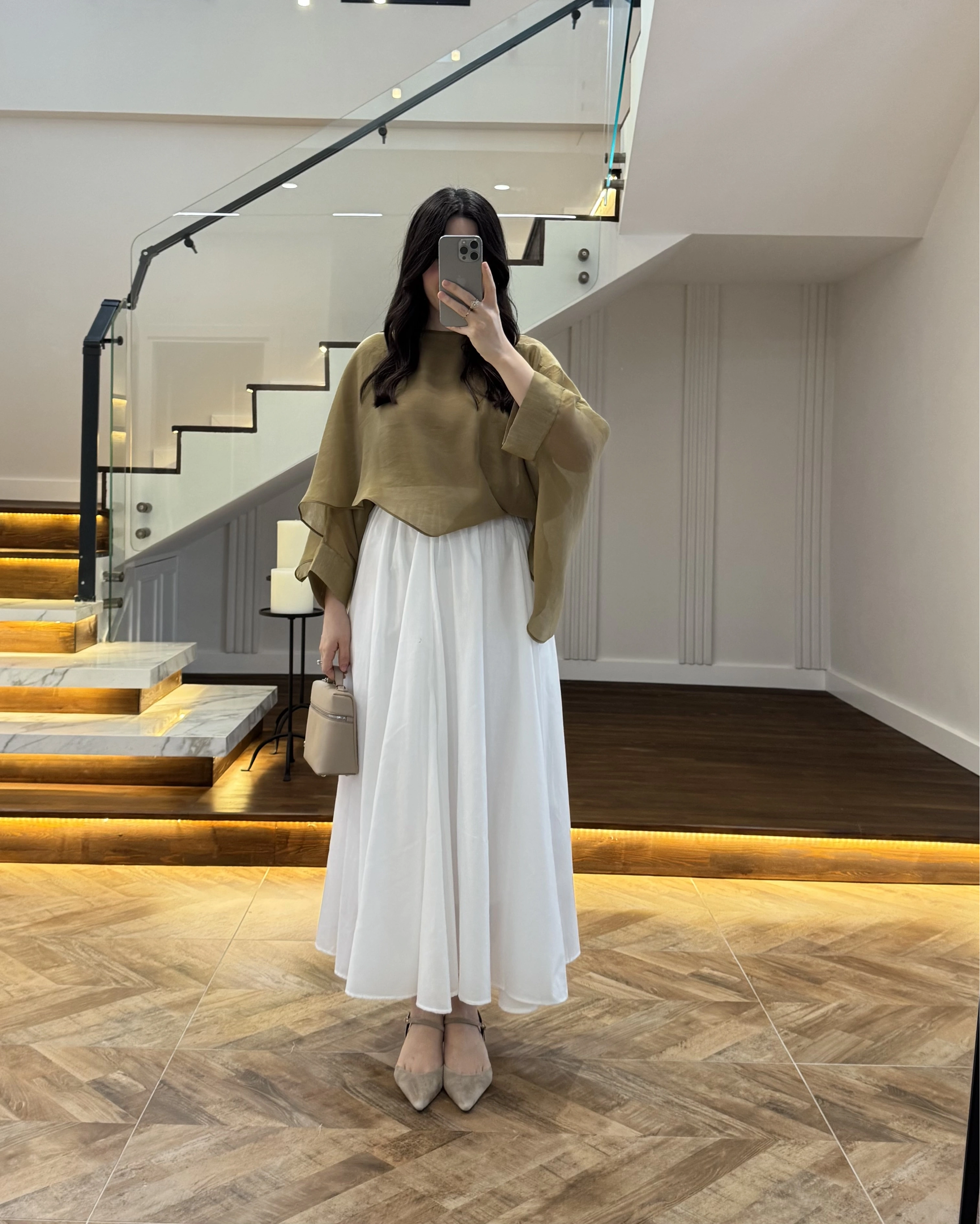 OLİVE UÇUŞAN PELERİN BLUZ -5026