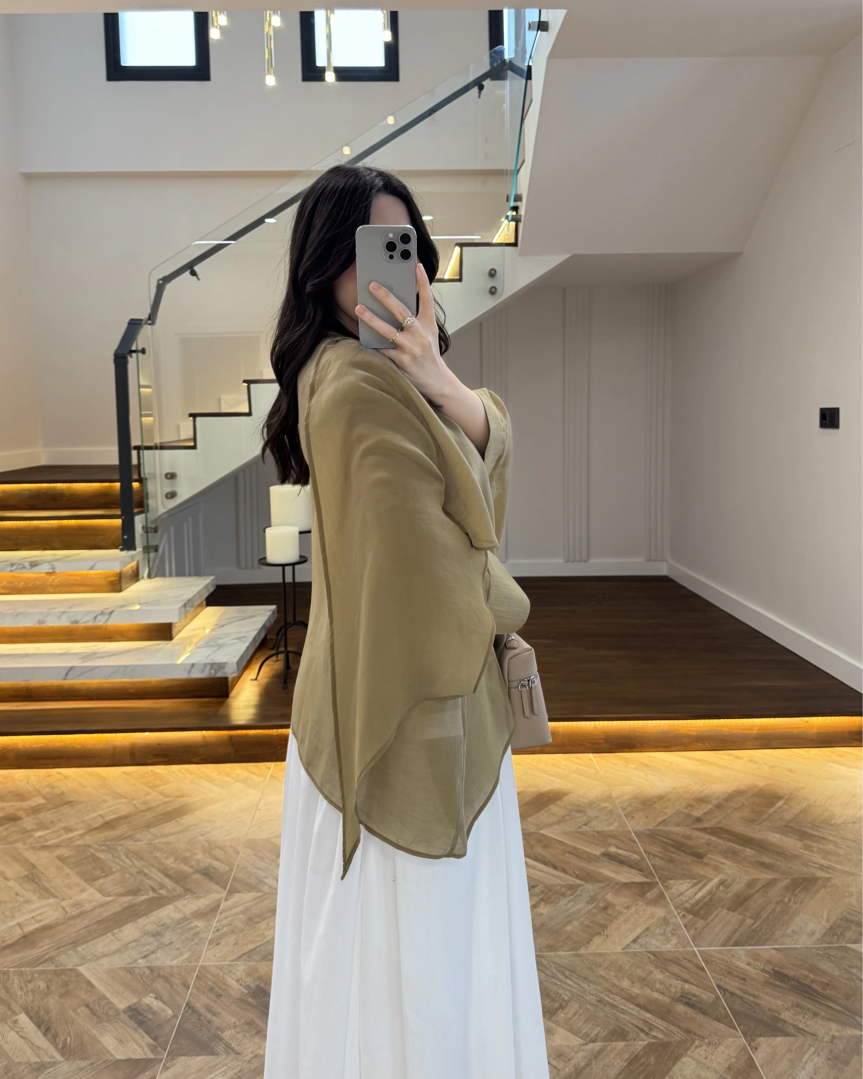 OLİVE UÇUŞAN PELERİN BLUZ -5026