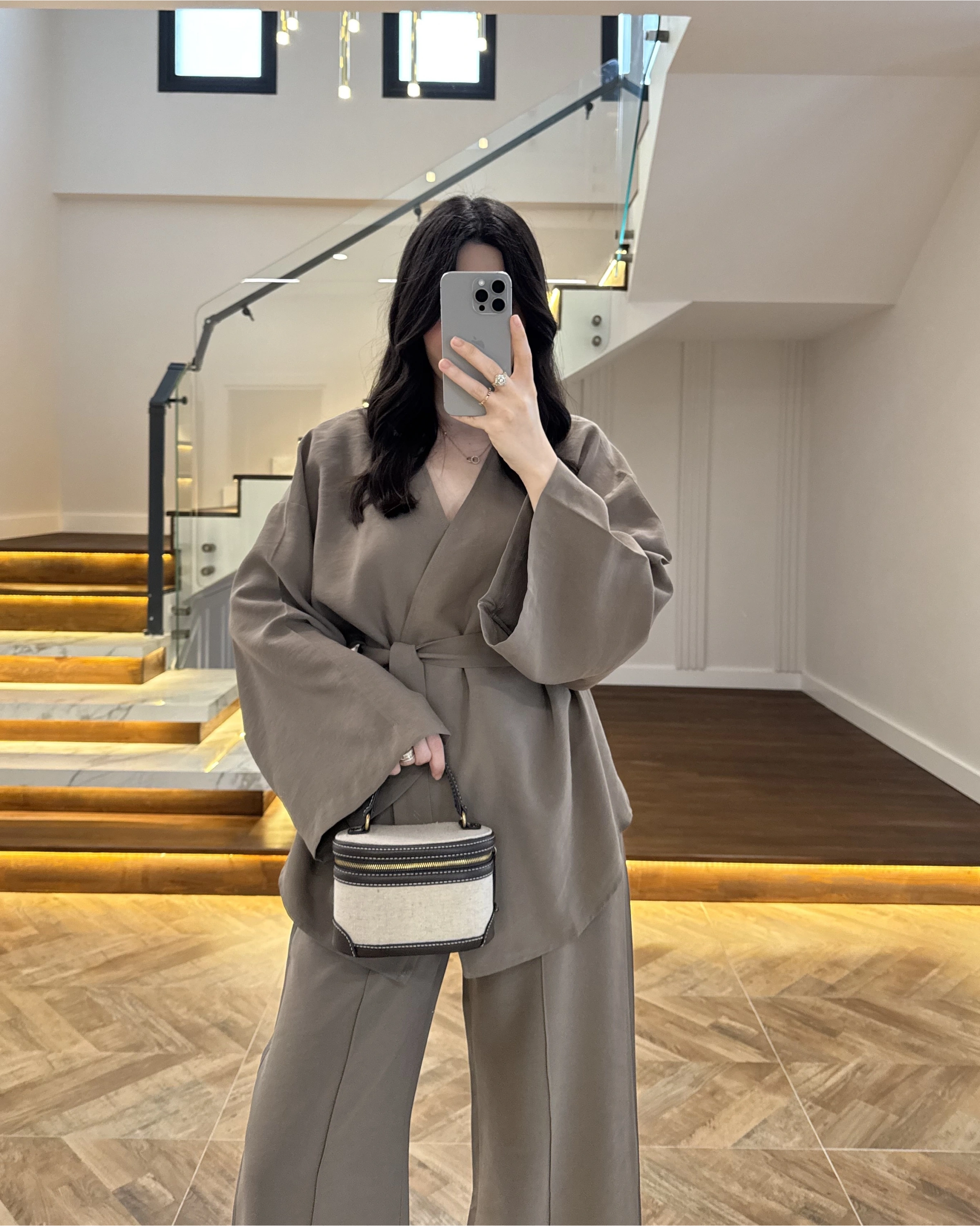 HAKİ DÜĞMELİ V YAKA TAKIM-8892