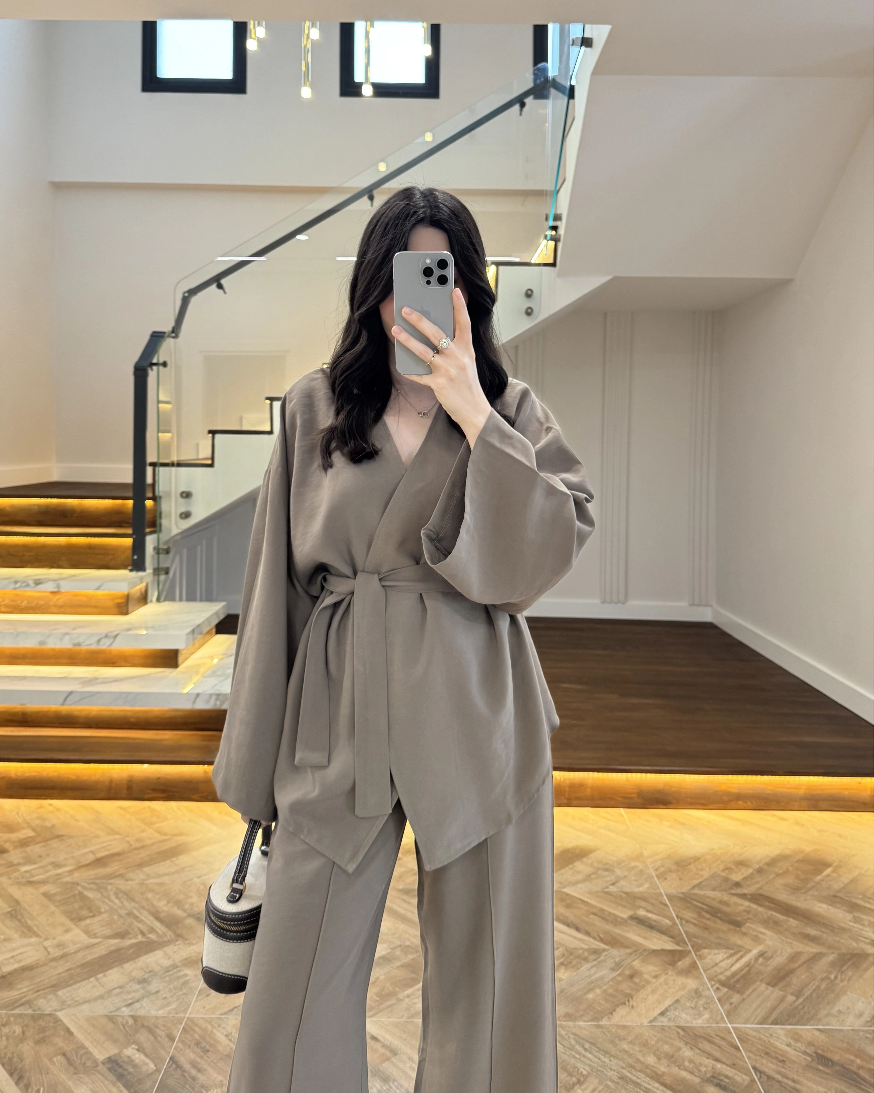 HAKİ DÜĞMELİ V YAKA TAKIM-8892