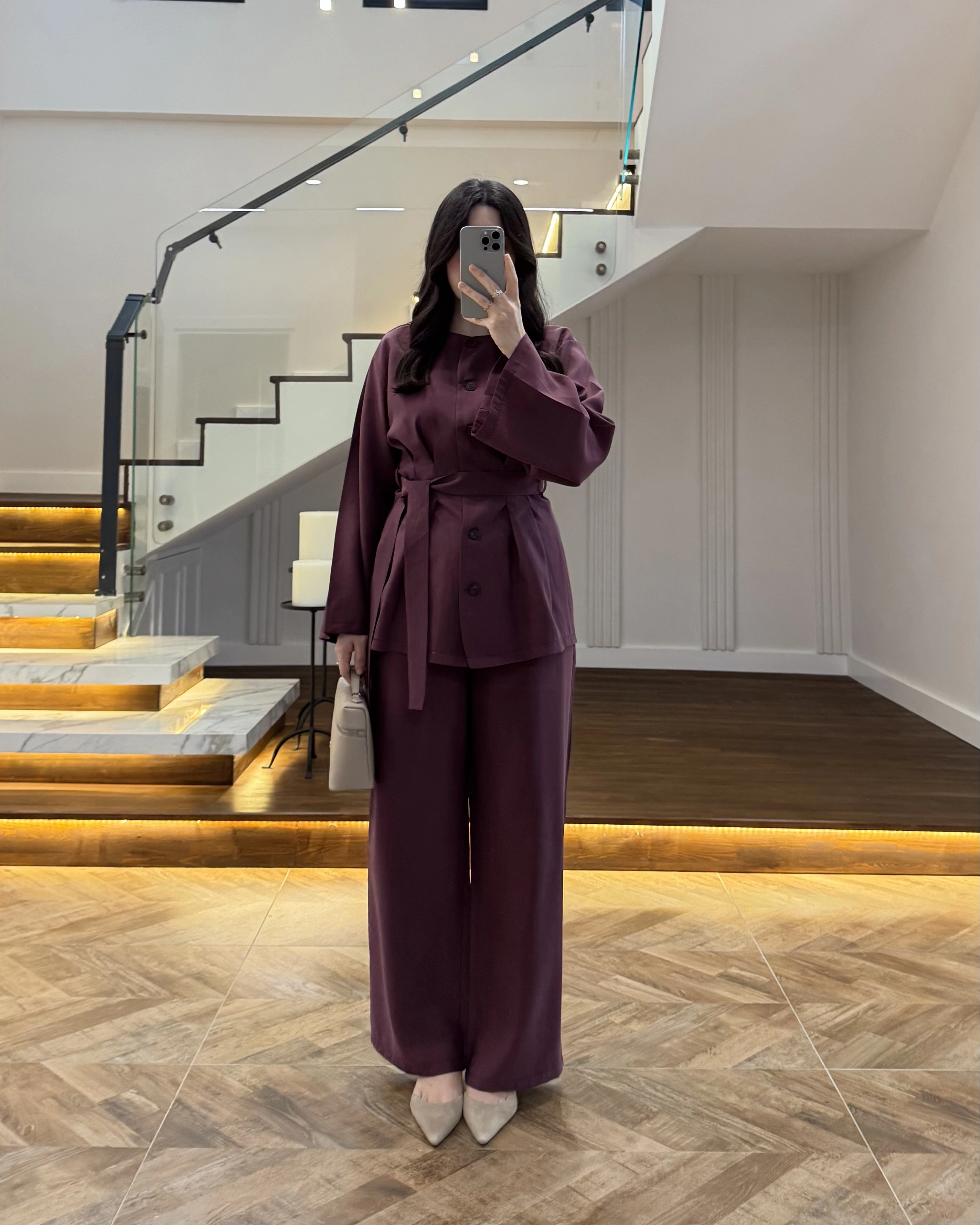 MÜRDÜM PİLE DETAY KUŞAKLI TAKIM -8926