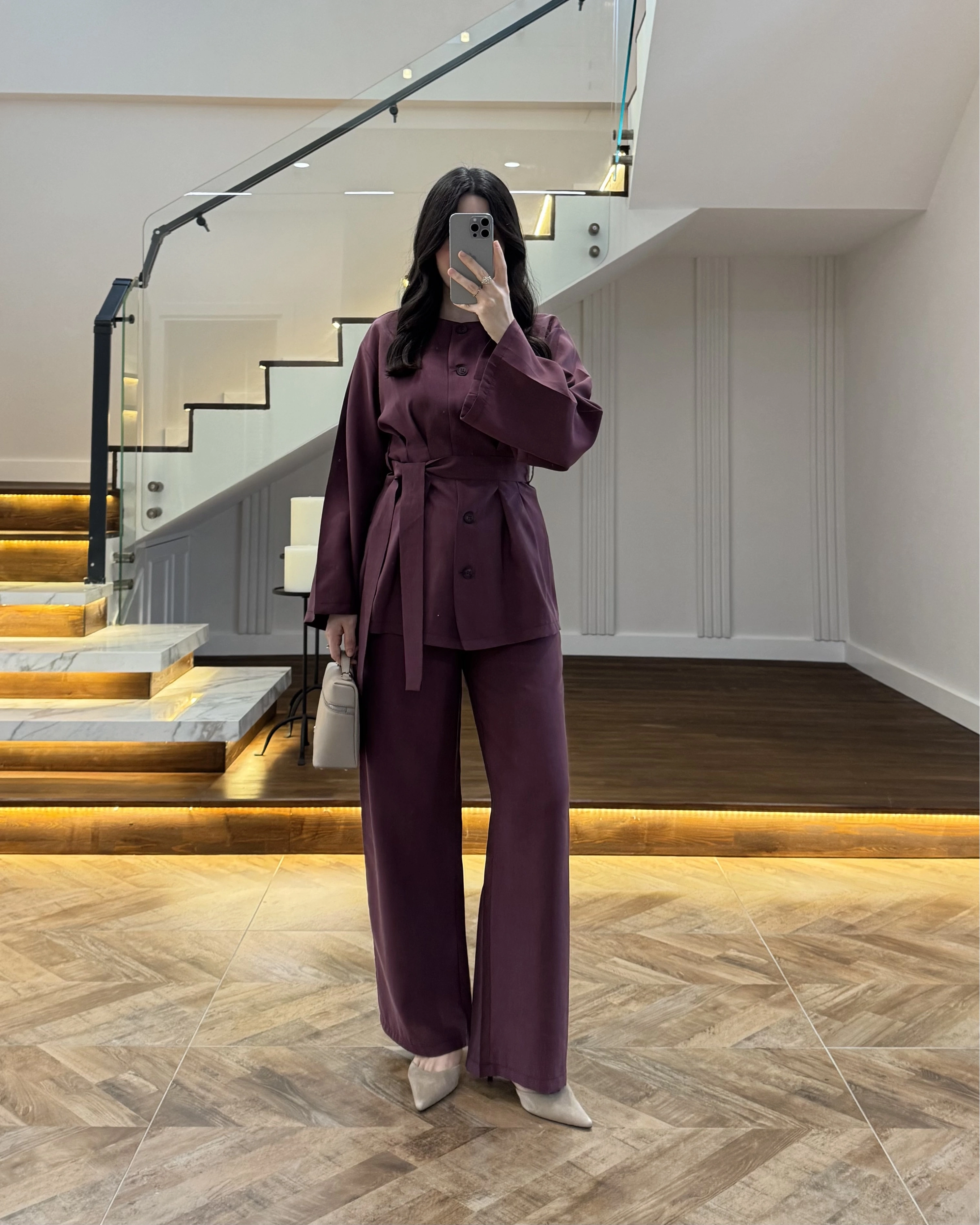 MÜRDÜM PİLE DETAY KUŞAKLI TAKIM -8926