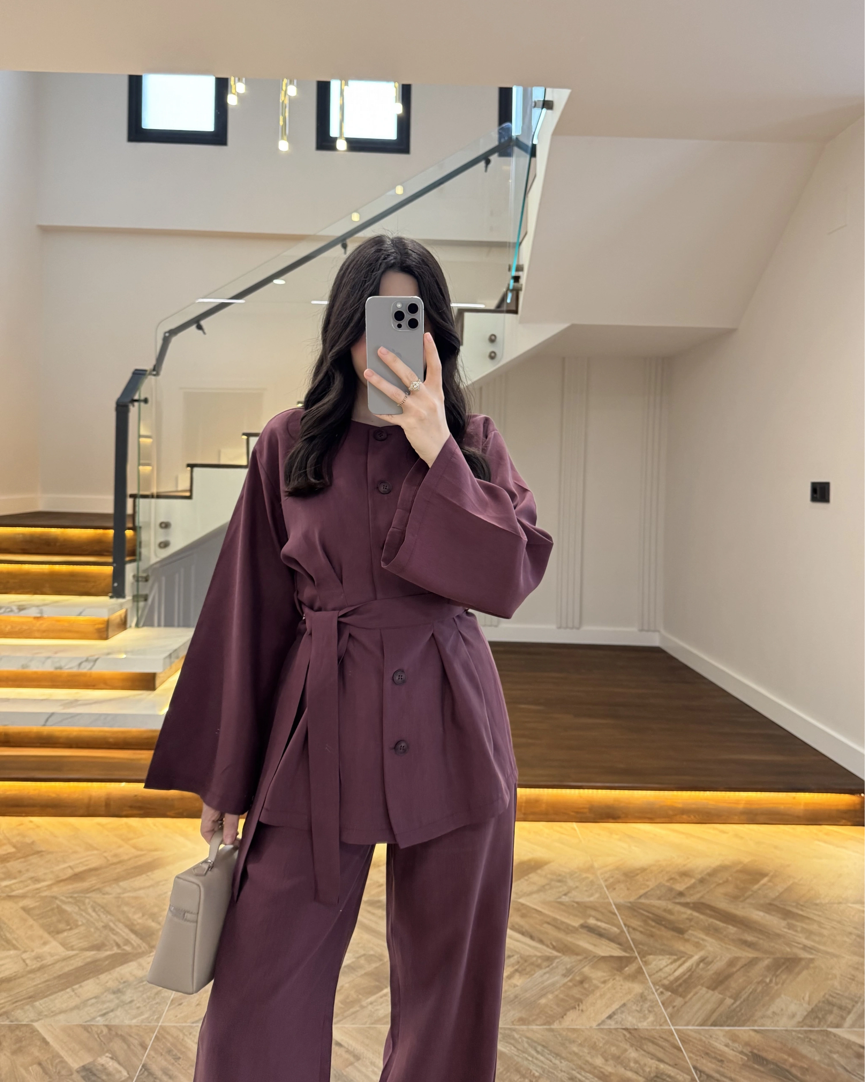 MÜRDÜM PİLE DETAY KUŞAKLI TAKIM -8926