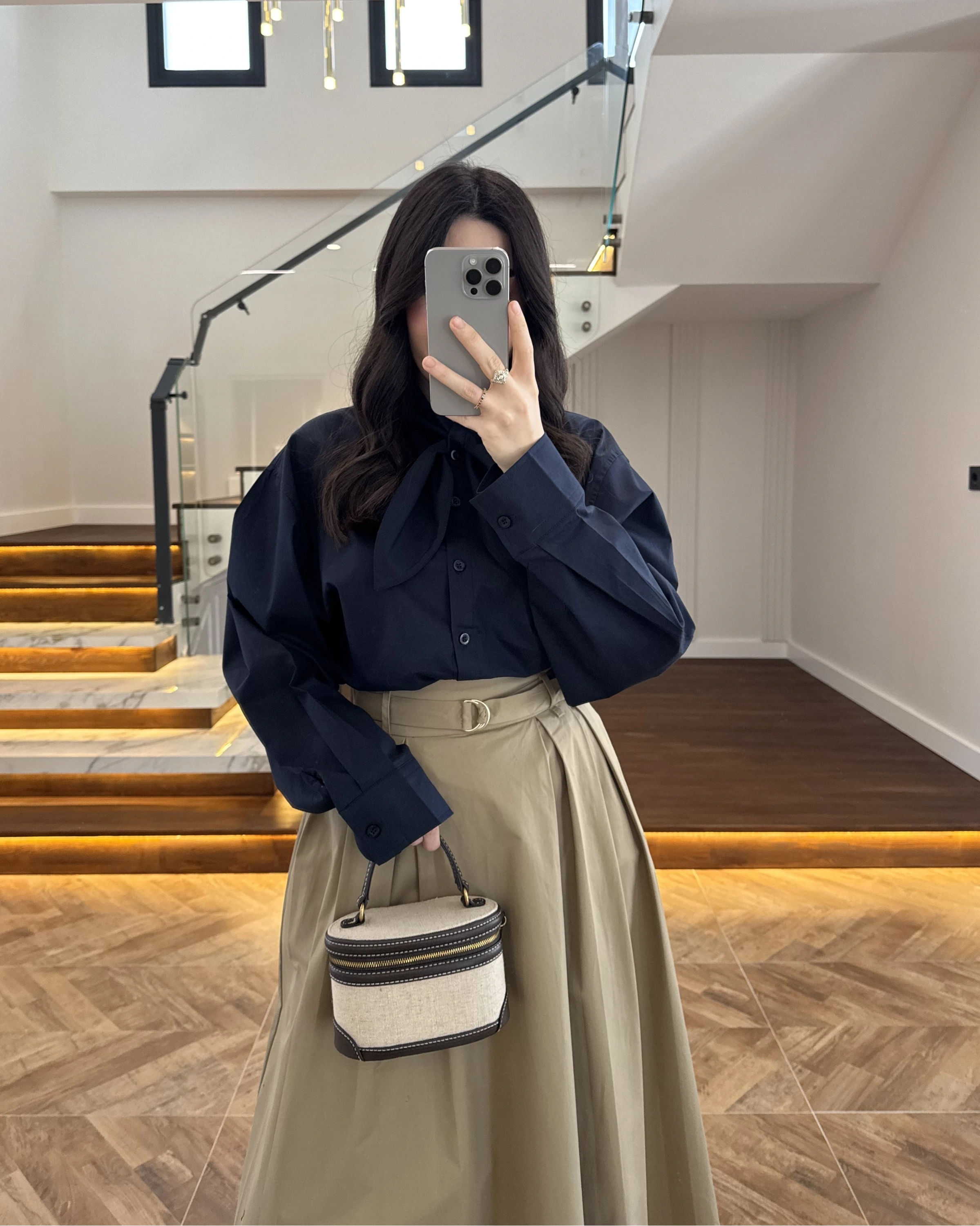 HAKİ PİLELİ KEMERLİ ETEK -1287