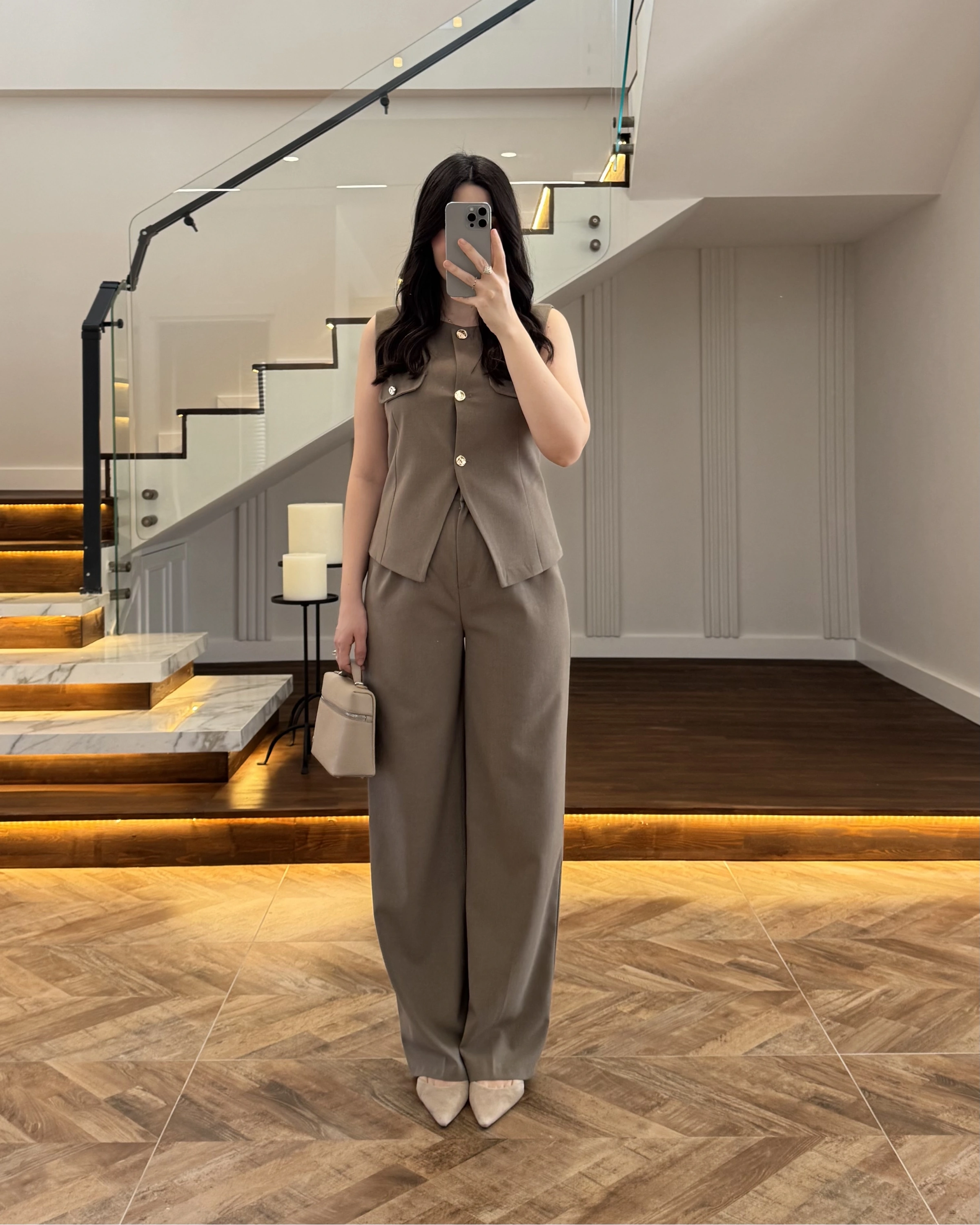 HAKİ GOLD DÜĞMELİ YELEK TAKIM -8907