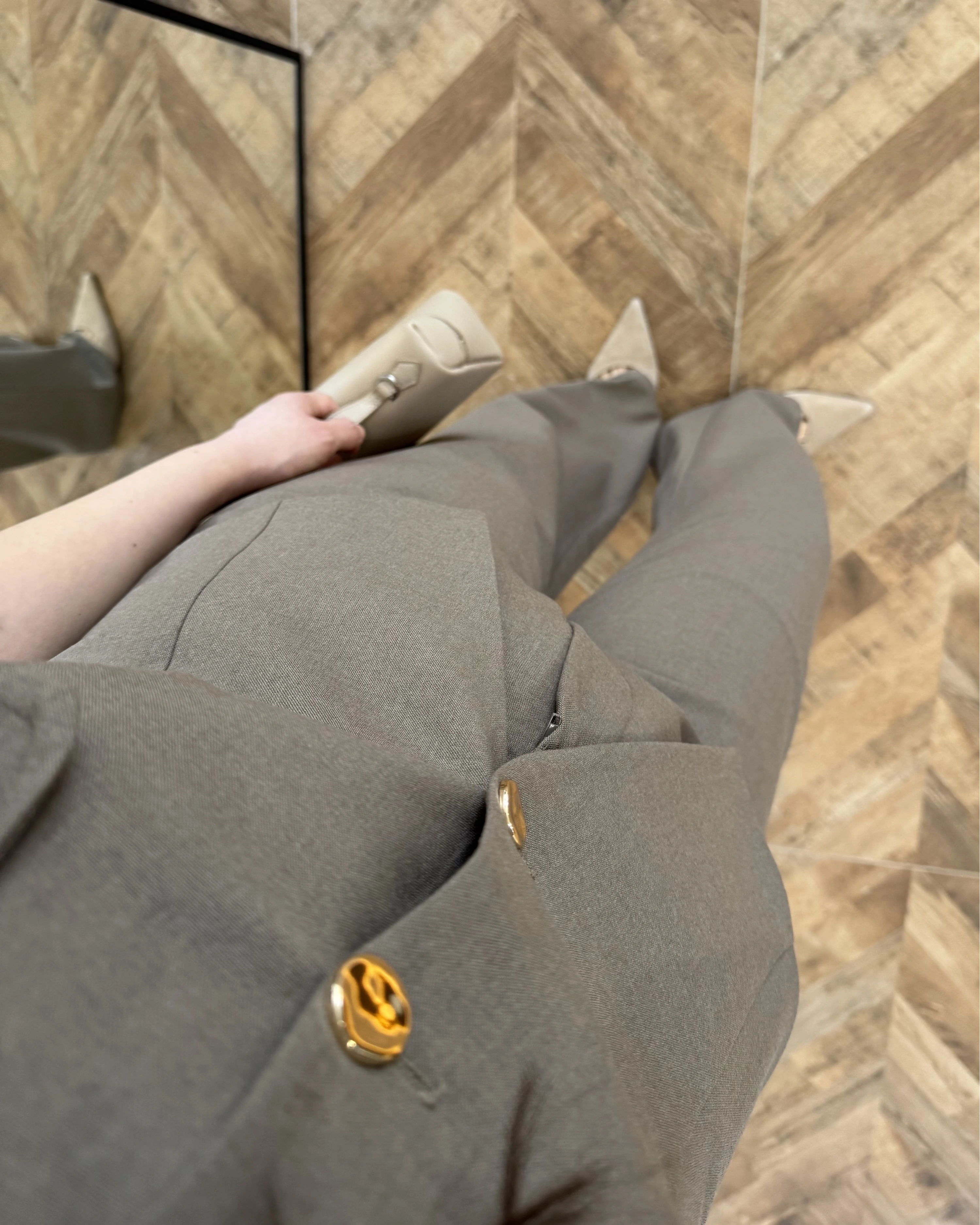 HAKİ GOLD DÜĞMELİ YELEK TAKIM -8907