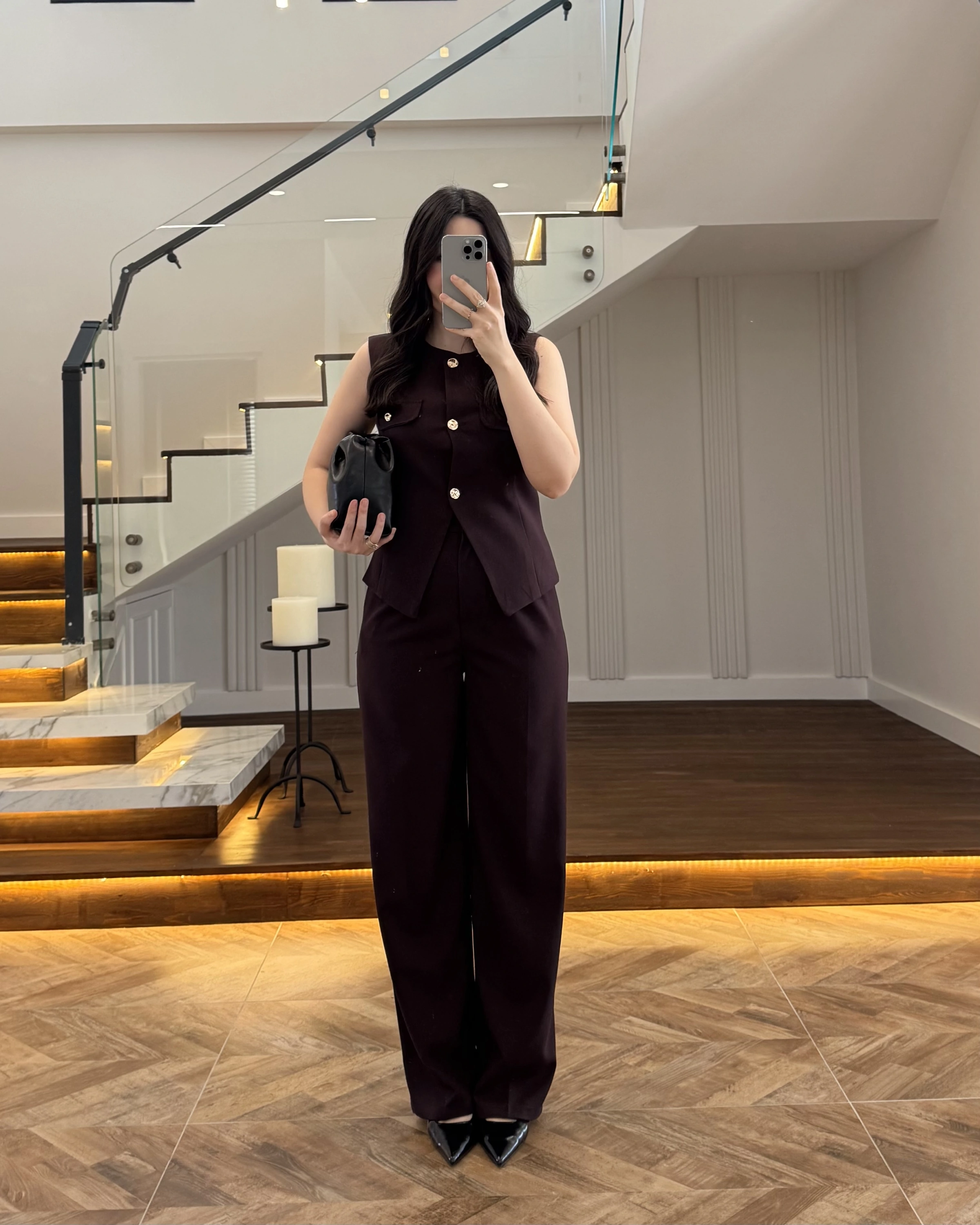 MÜRDÜM GOLD DÜĞMELİ YELEK TAKIM -8907