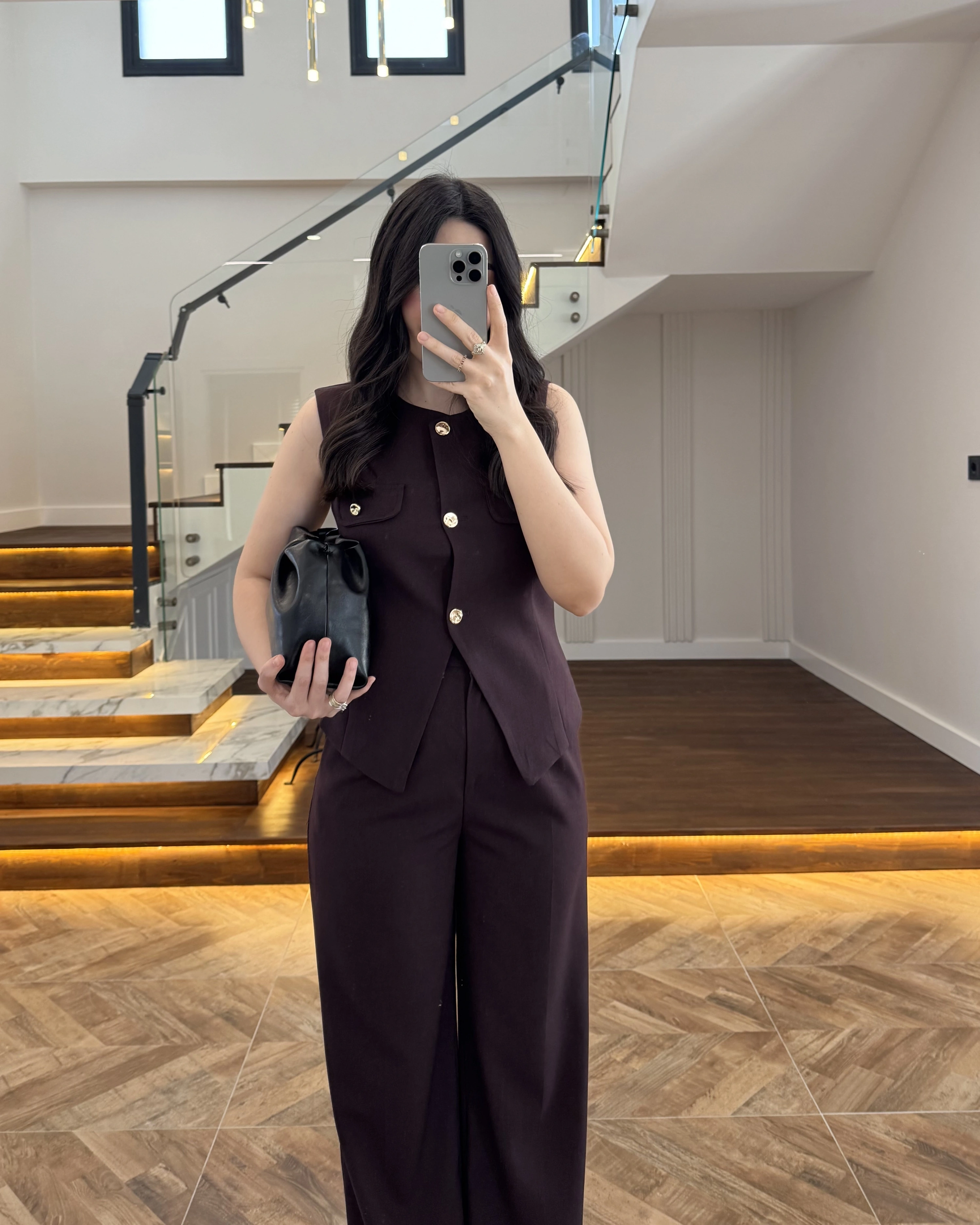 MÜRDÜM GOLD DÜĞMELİ YELEK TAKIM -8907