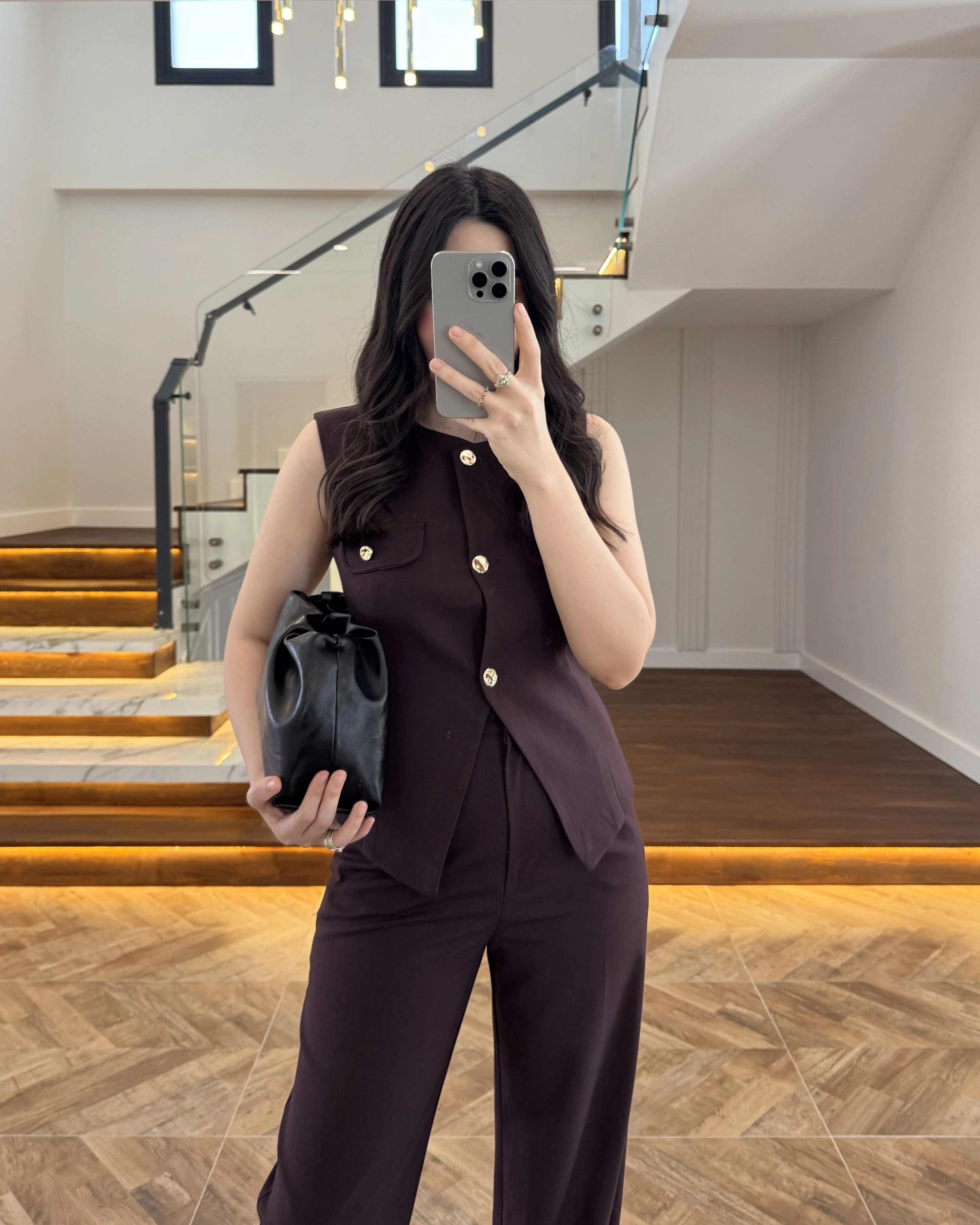 MÜRDÜM GOLD DÜĞMELİ YELEK TAKIM -8907