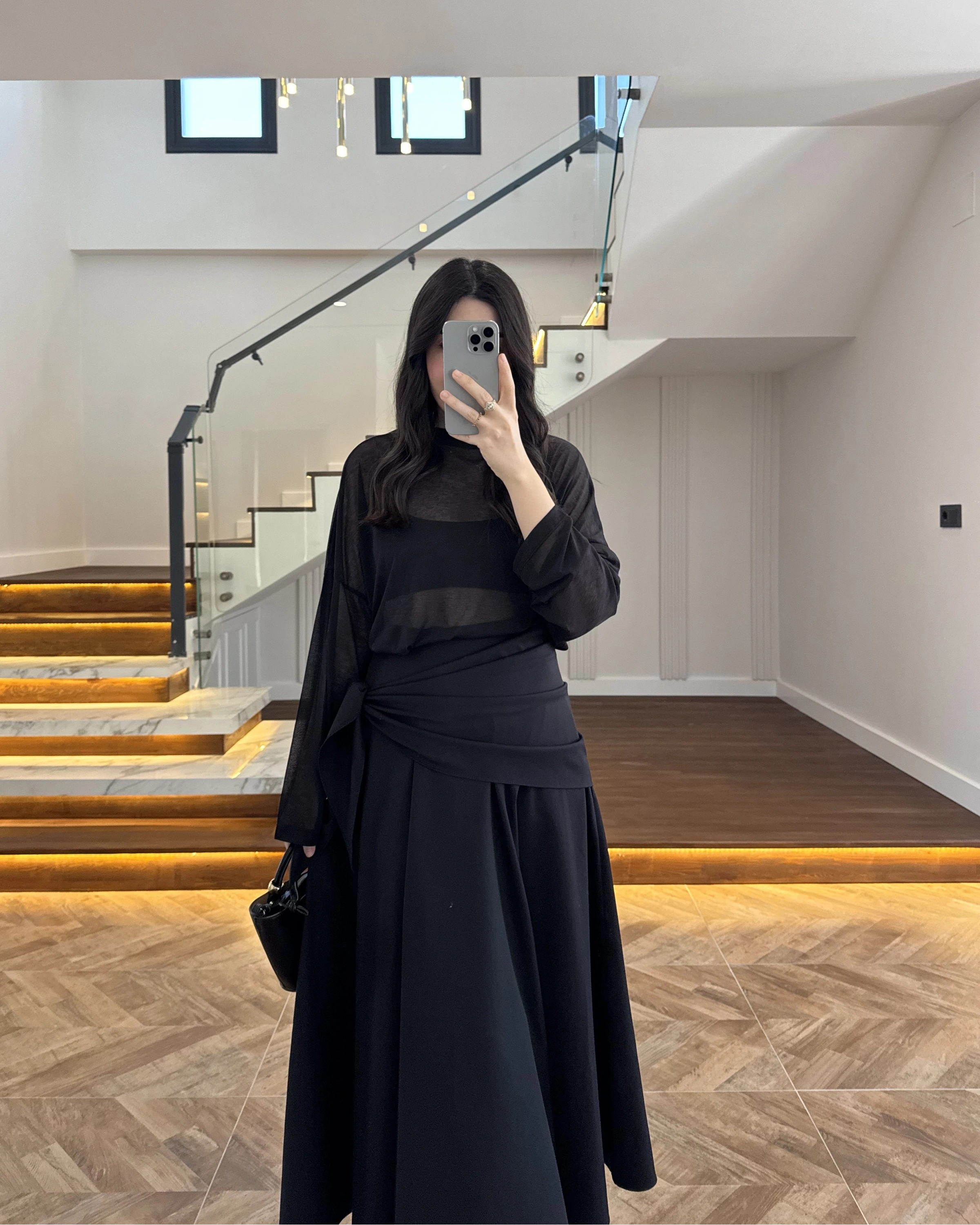 SİYAH ŞAL DETAY ETEK