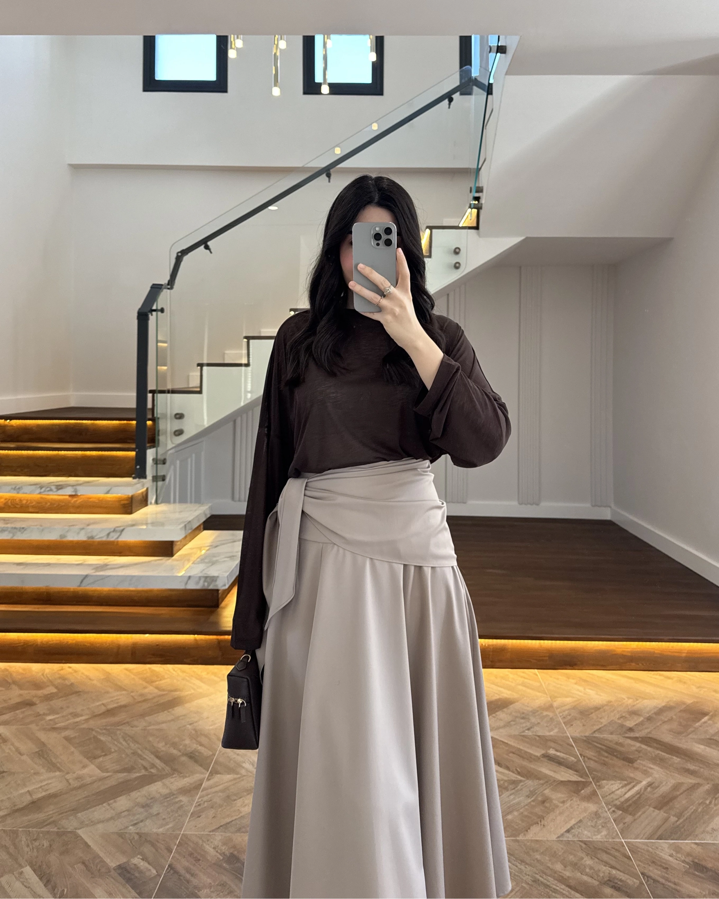 KAHVERENGİ TRANSPARAN BLUZ