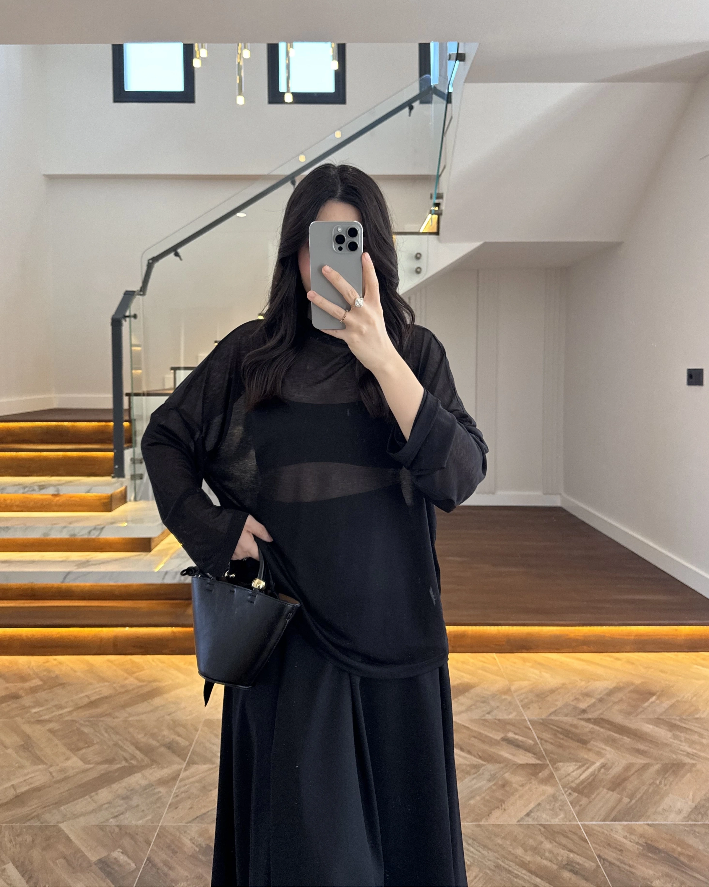 SİYAH TRANSPARAN BLUZ