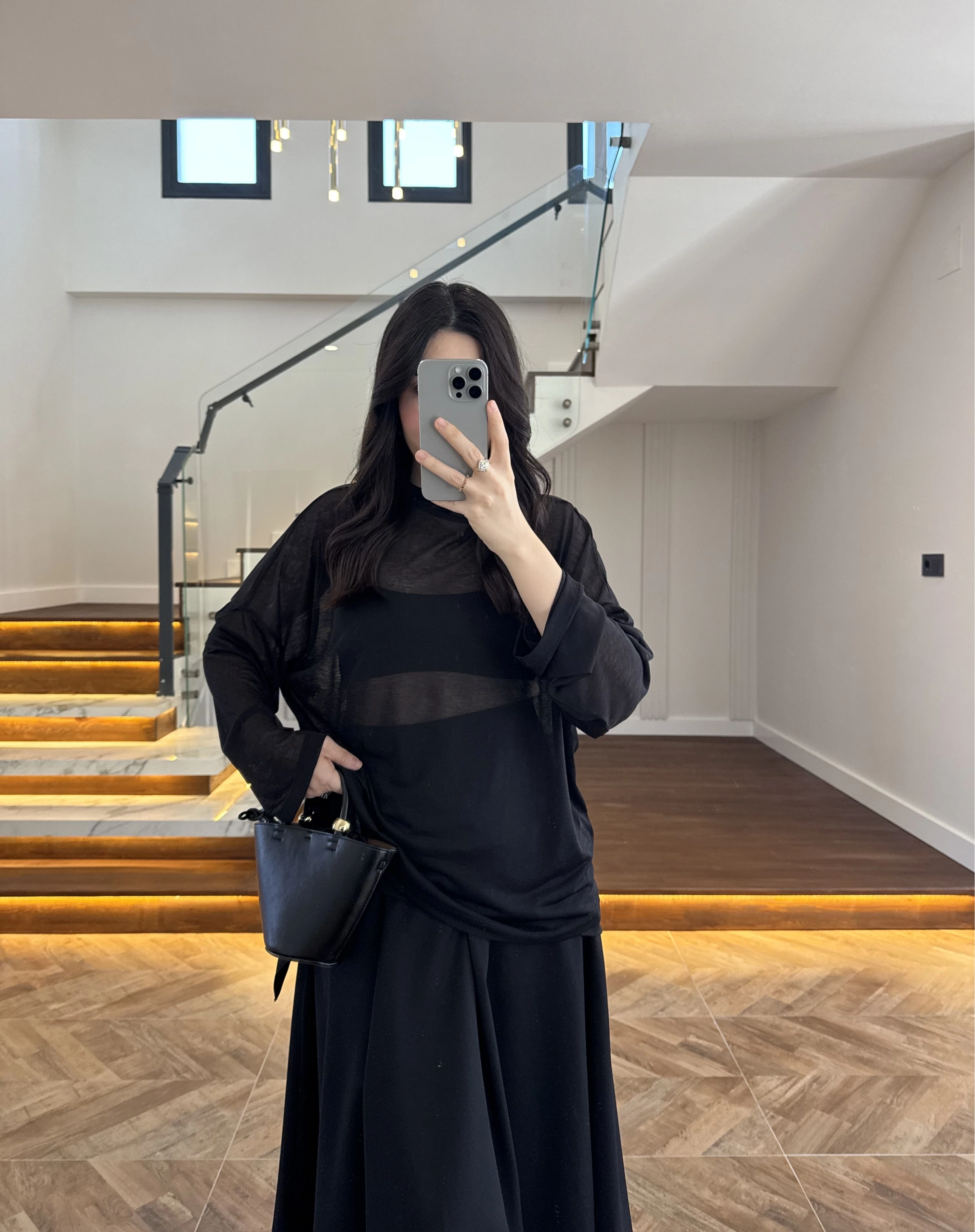 SİYAH TRANSPARAN BLUZ