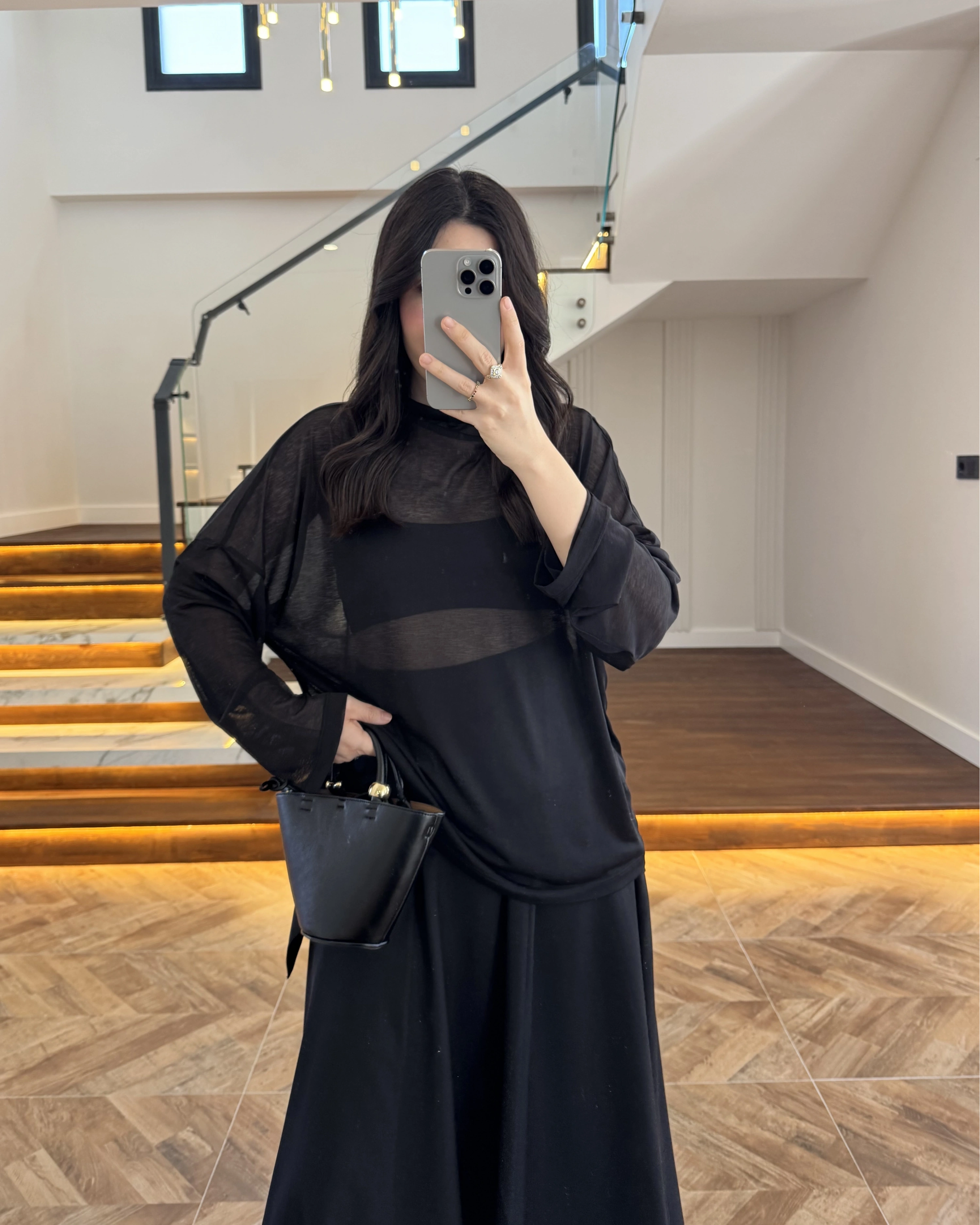 SİYAH TRANSPARAN BLUZ