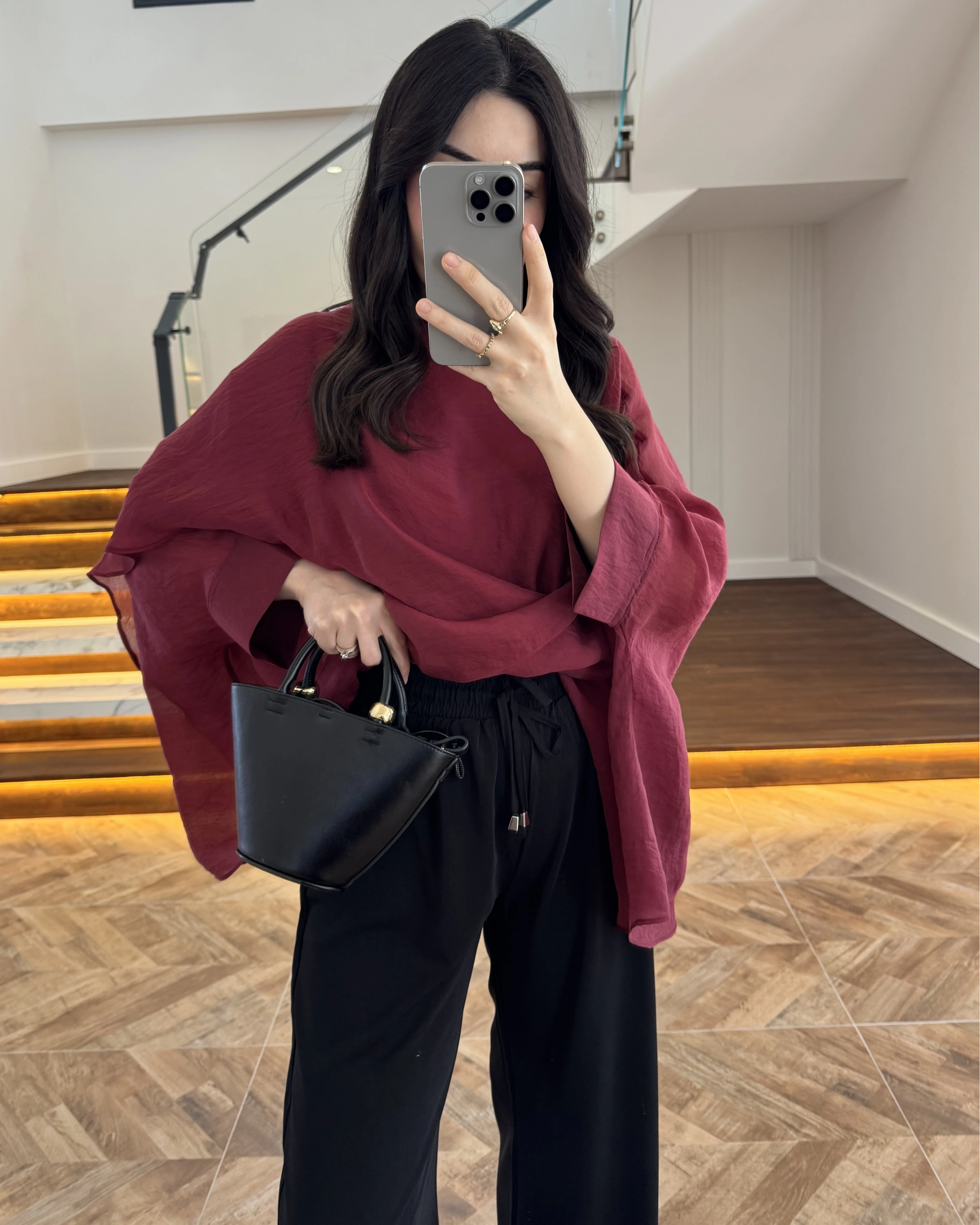 SİYAH TENSEL PANTOLON -0858