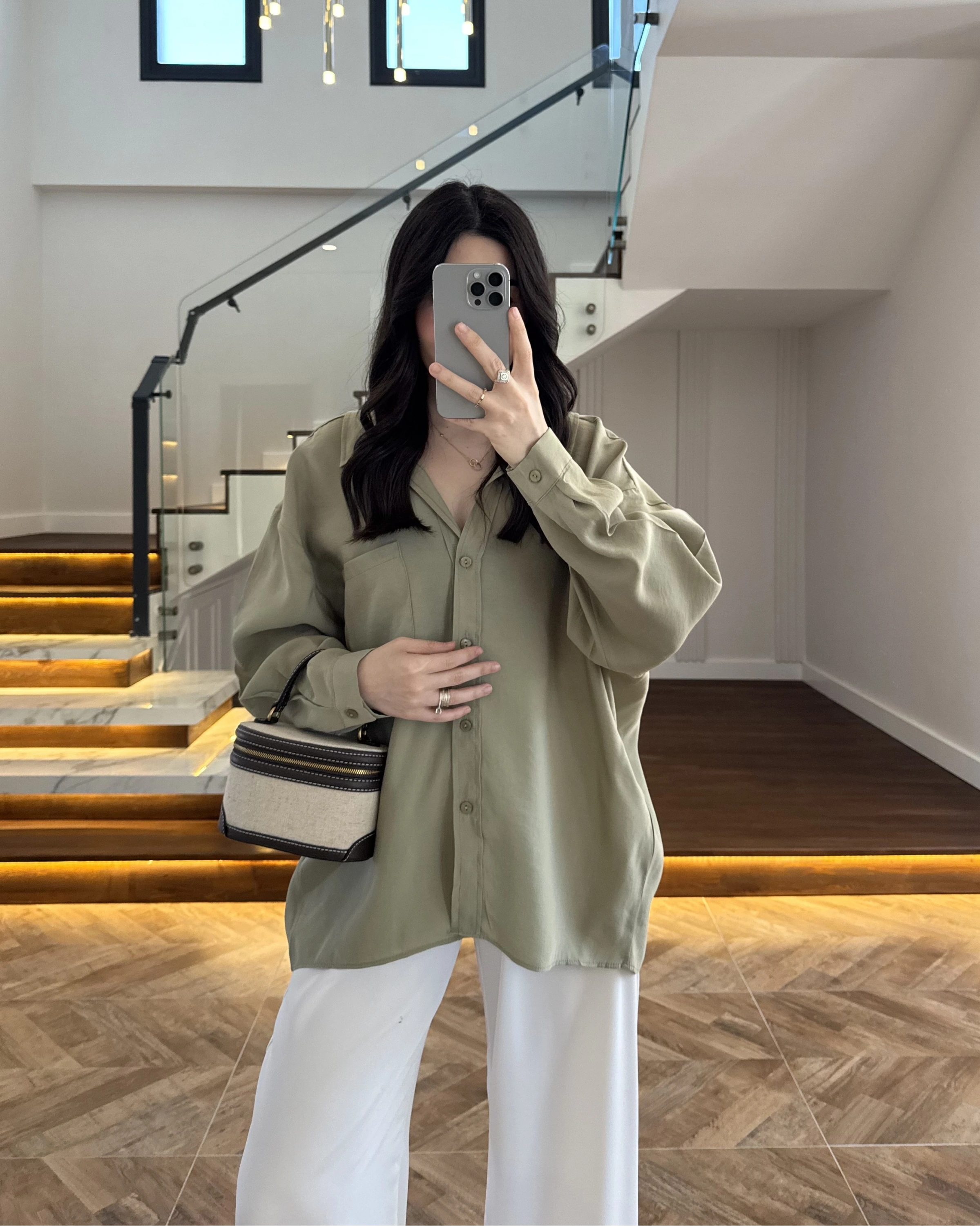 MİNT DÜŞÜK OMUZLU MODAL GÖMLEK -5050