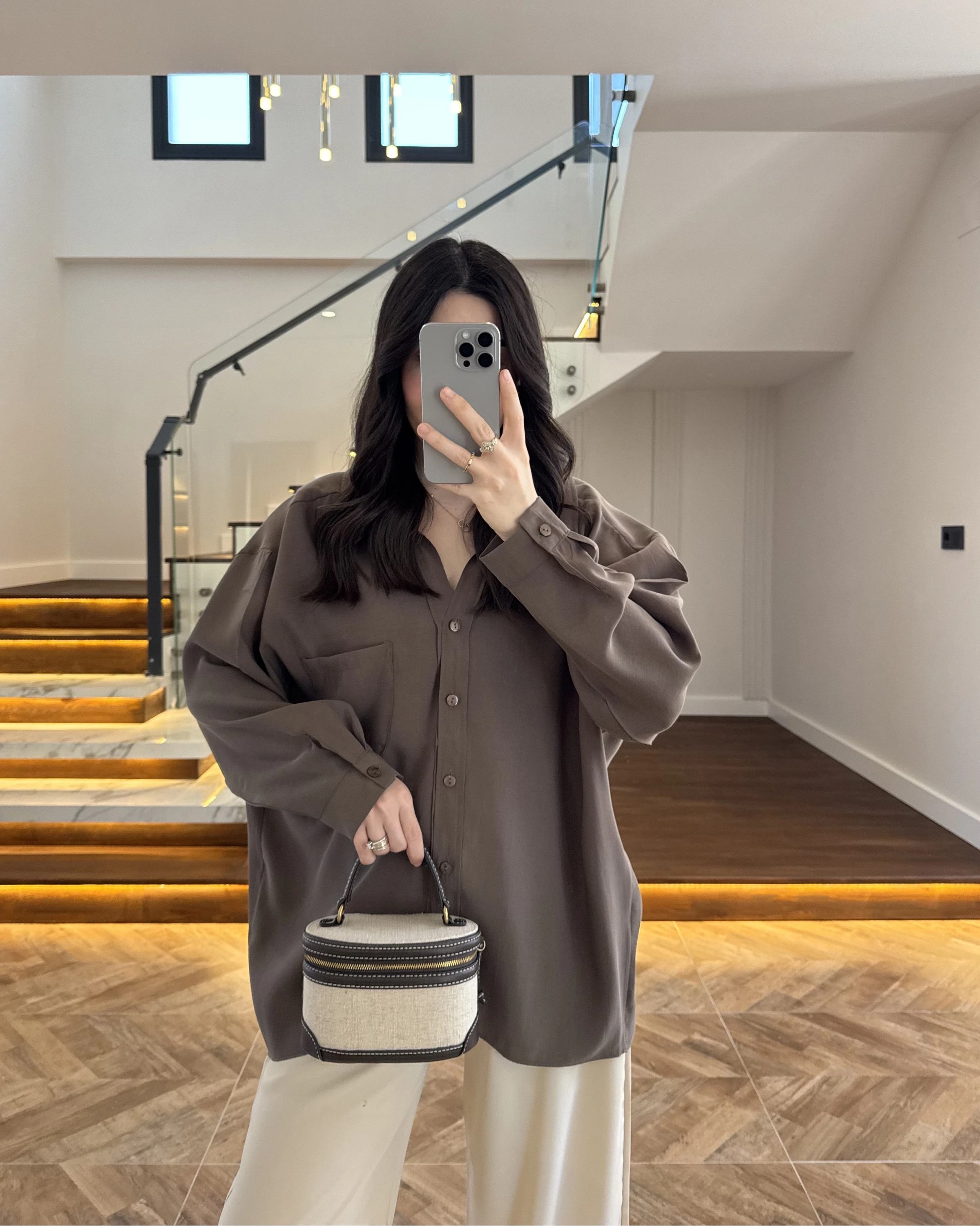 HAKİ DÜŞÜK OMUZLU MODAL GÖMLEK -5050