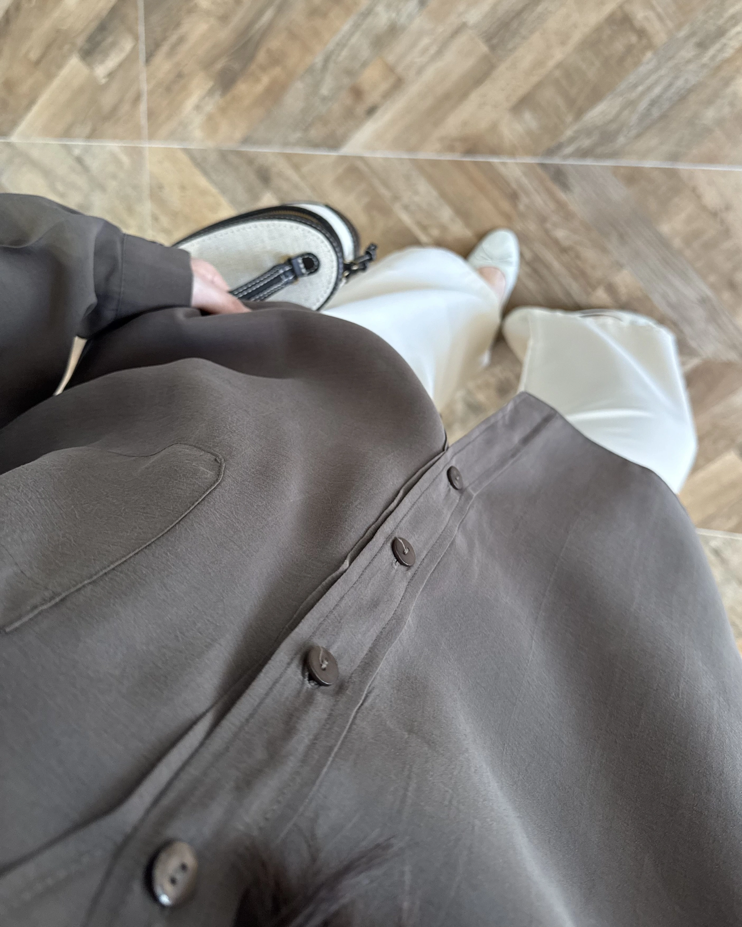 HAKİ DÜŞÜK OMUZLU MODAL GÖMLEK -5050