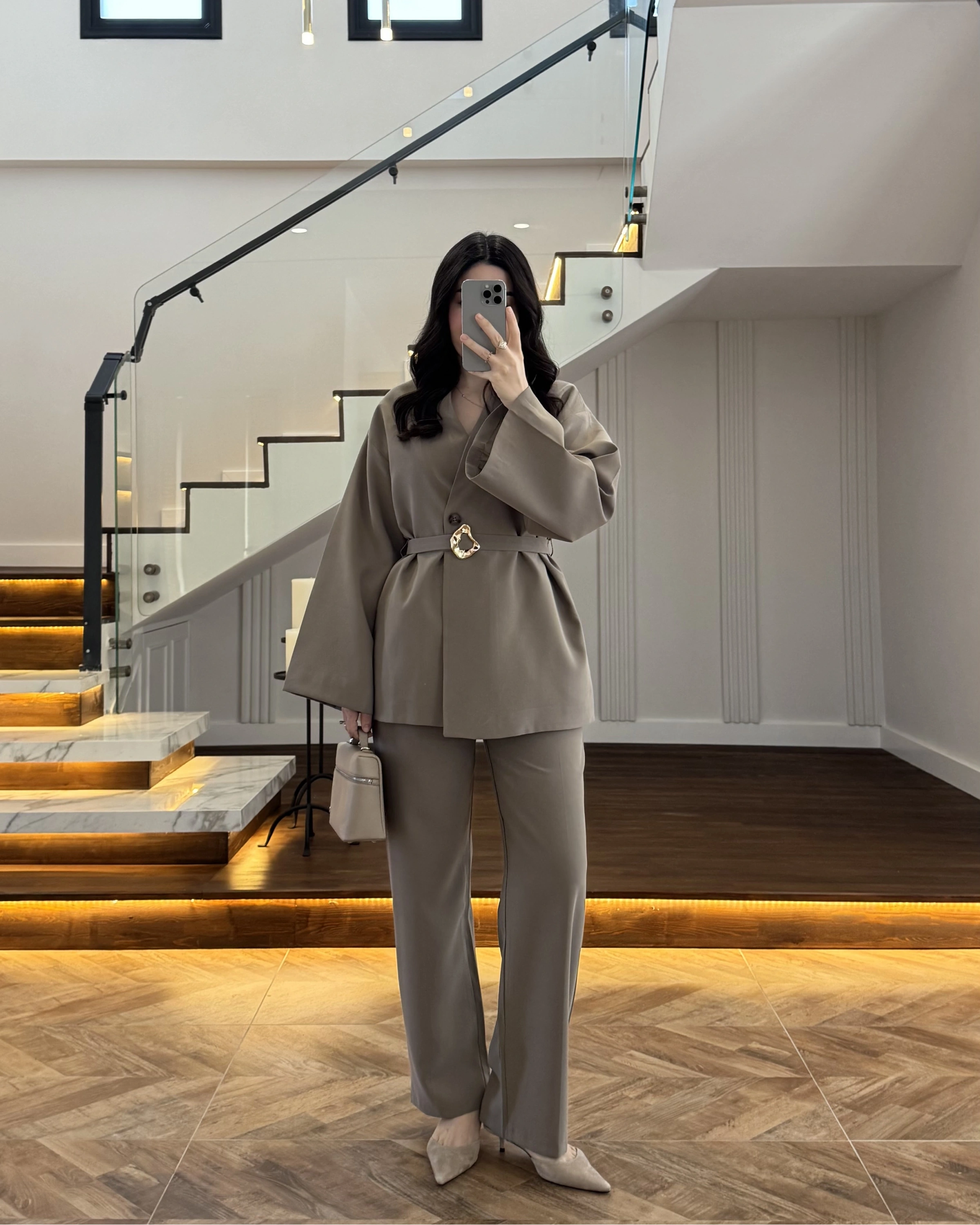 HAKİ ÖNÜ DÜĞMELİ TOKALI TAKIM-9021