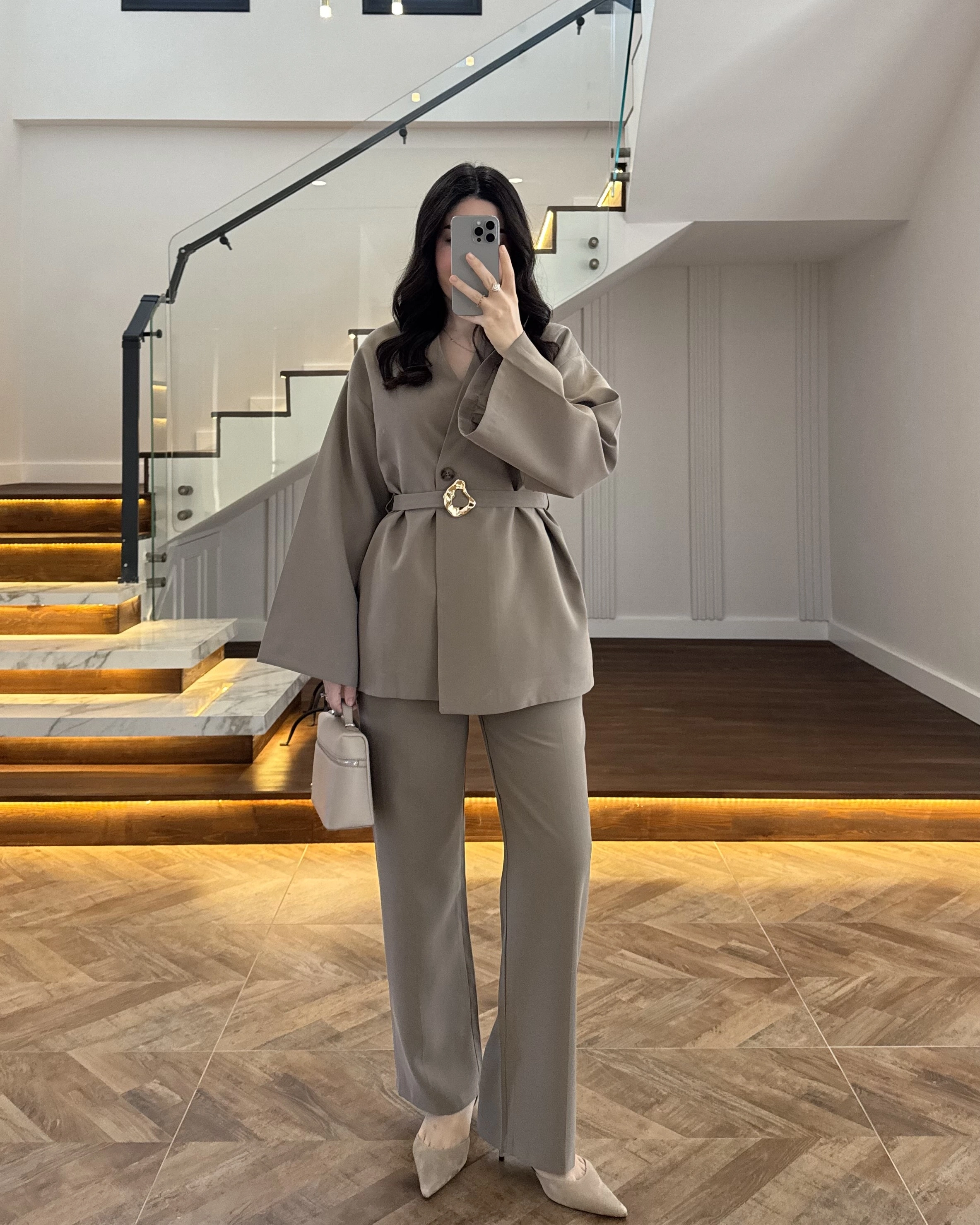 HAKİ ÖNÜ DÜĞMELİ TOKALI TAKIM-9021